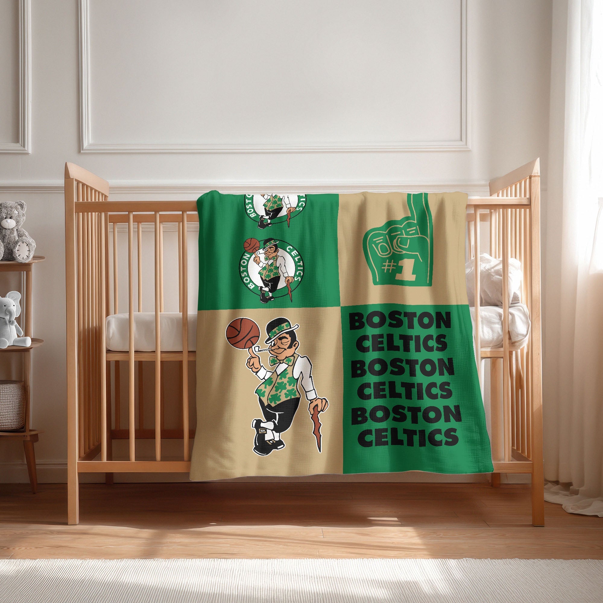 Boston Celtics NBA Domino Swaddle Blanket 40x50 inches
