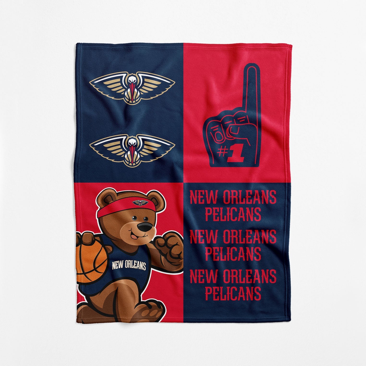 New Orleans Pelicans NBA Domino Swaddle Blanket 40x50 inches