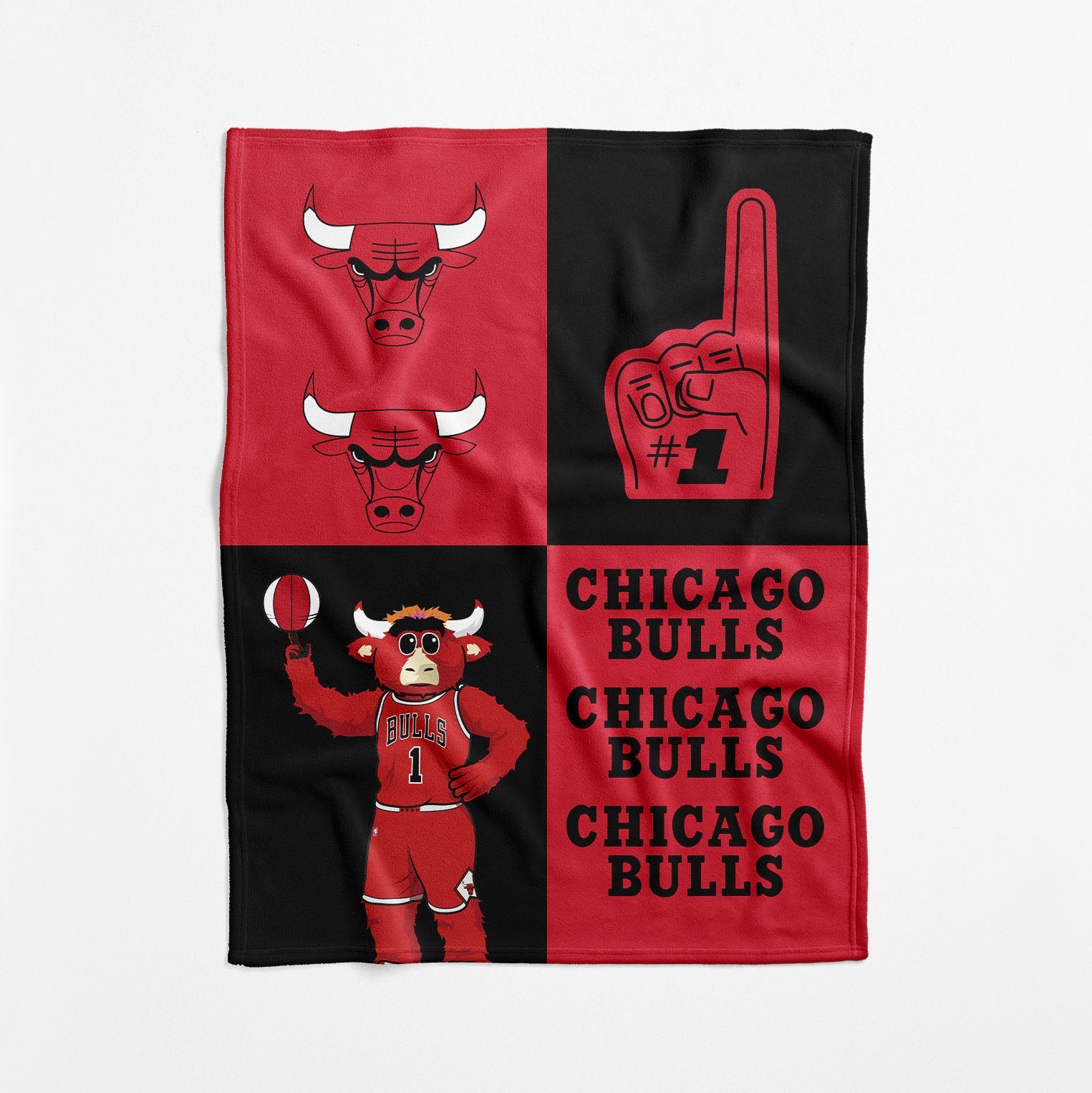 Chicago Bulls NBA Domino Swaddle Blanket 40x50 inches