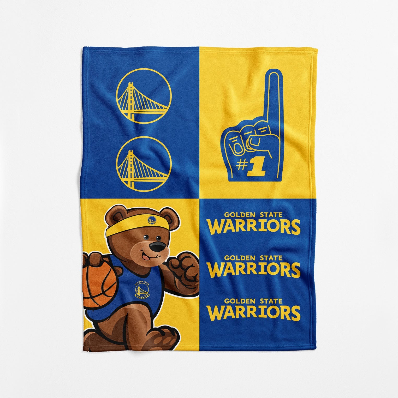 Golden State Warriors NBA Domino Swaddle Blanket 40x50 inches