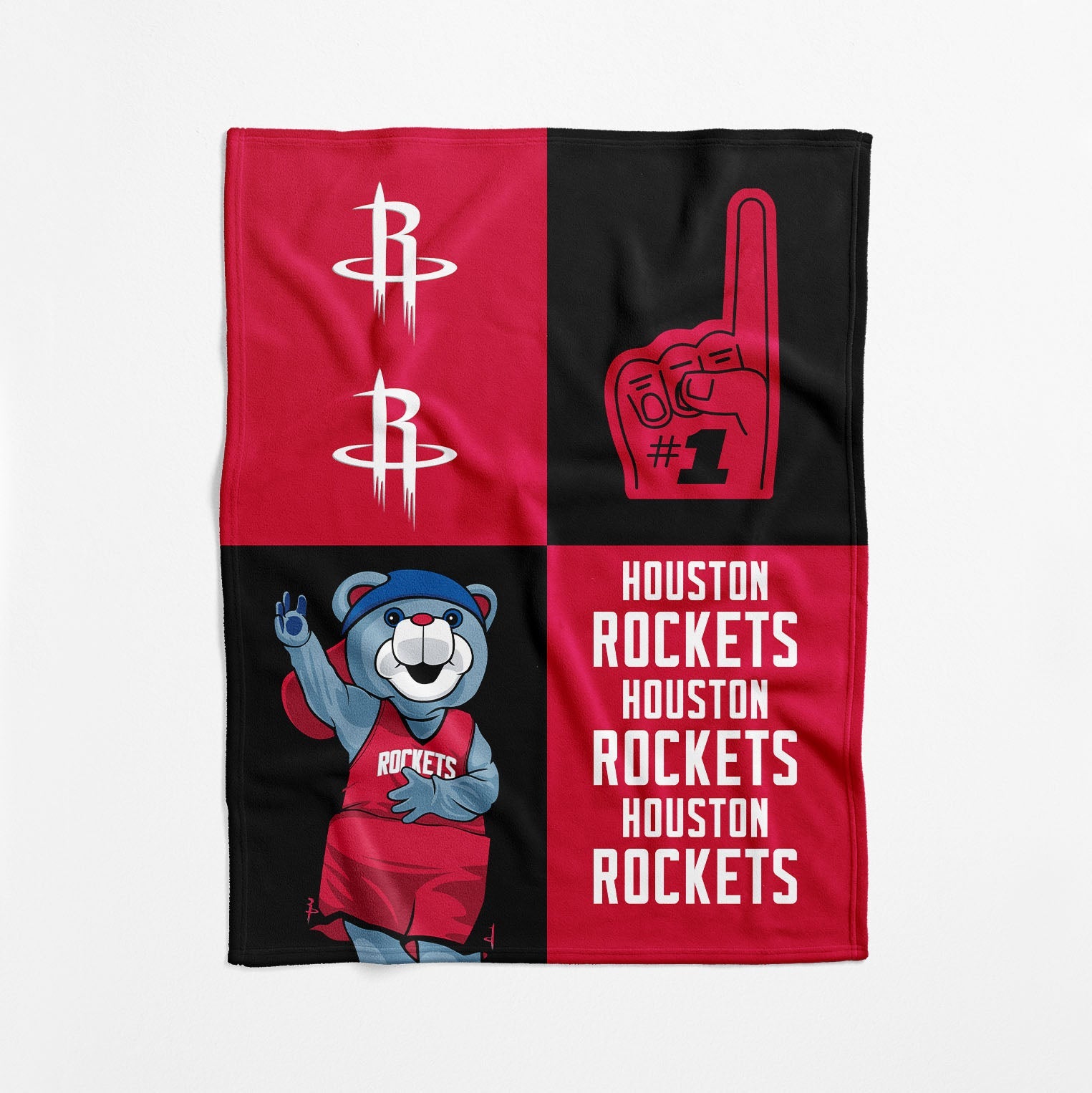 Houston Rockets NBA Domino Swaddle Blanket 40x50 inches