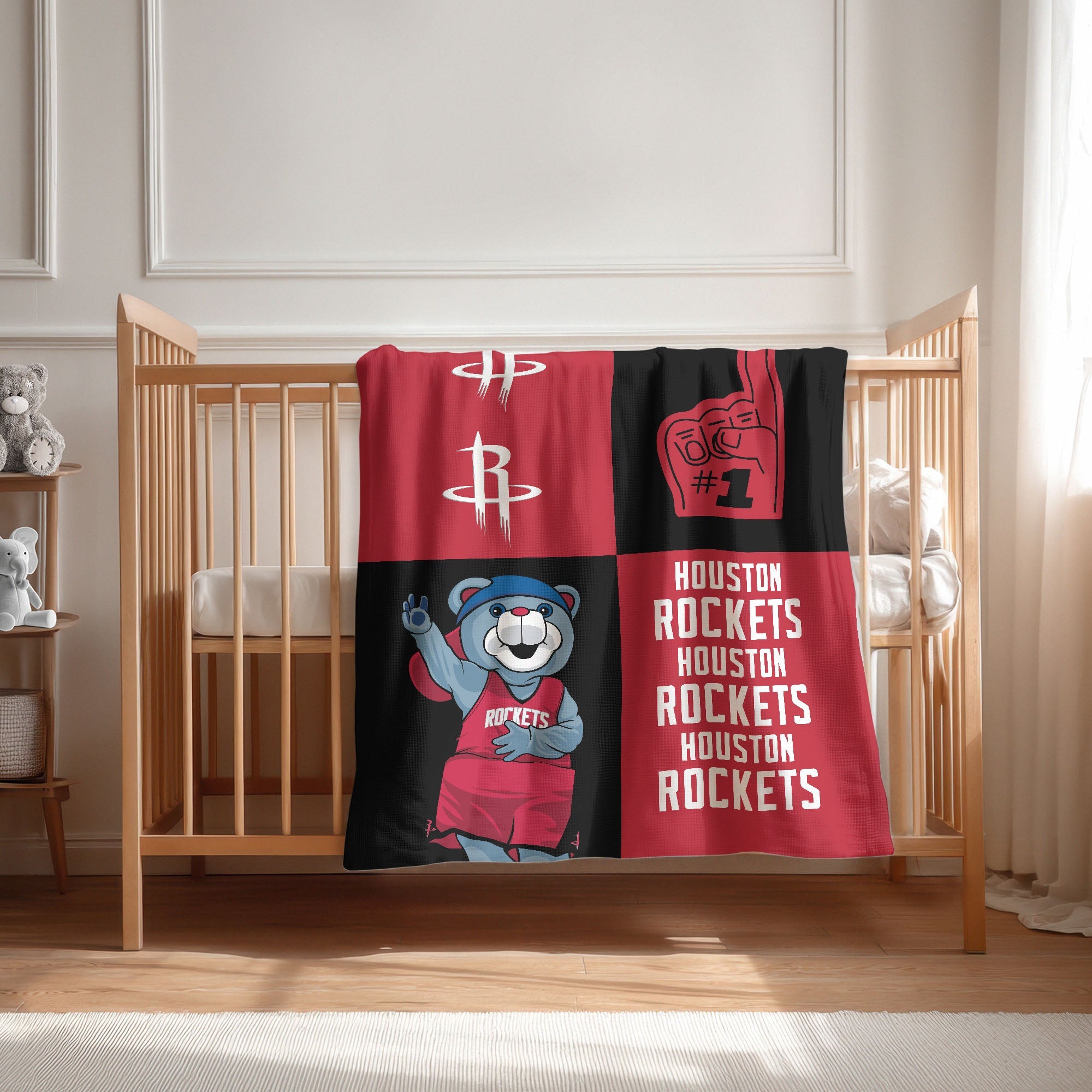 Houston Rockets NBA Domino Swaddle Blanket 40x50 inches