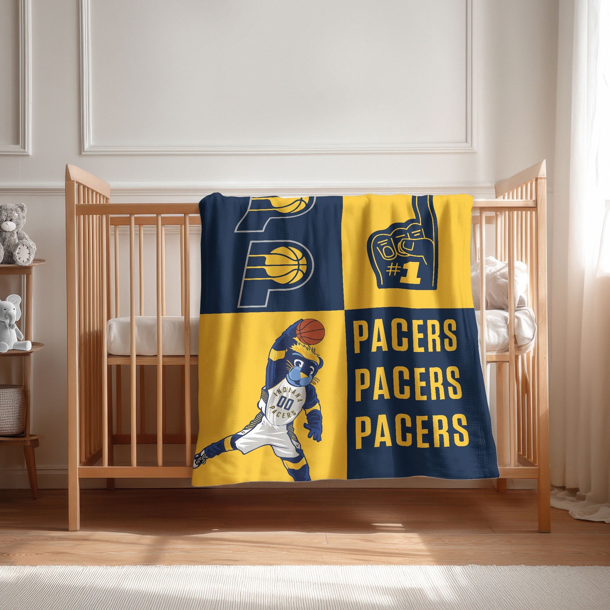 Indiana Pacers NBA Domino Swaddle Blanket 40x50 inches