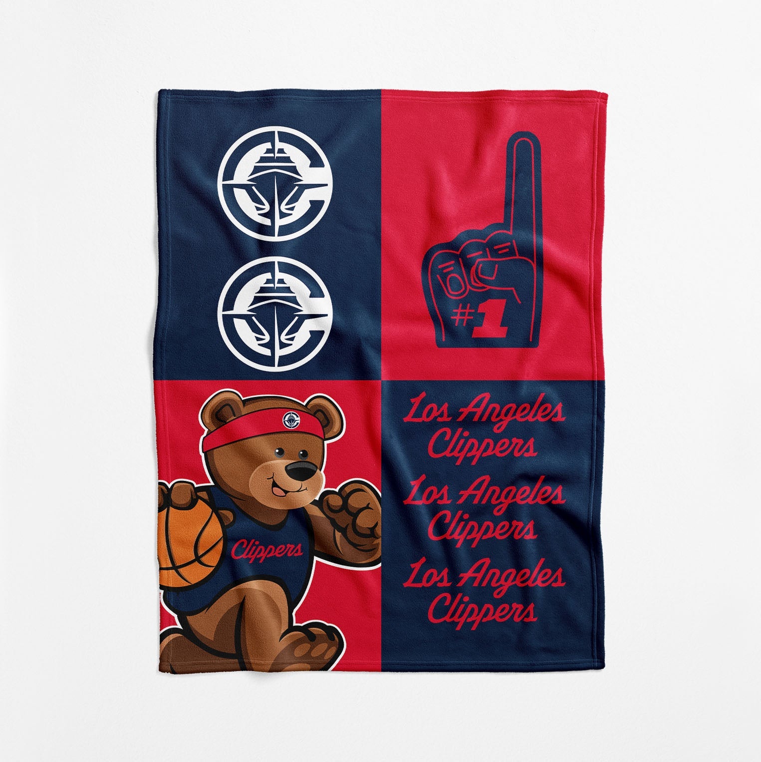 Los Angeles Clippers NBA Domino Swaddle Blanket 40x50 inches