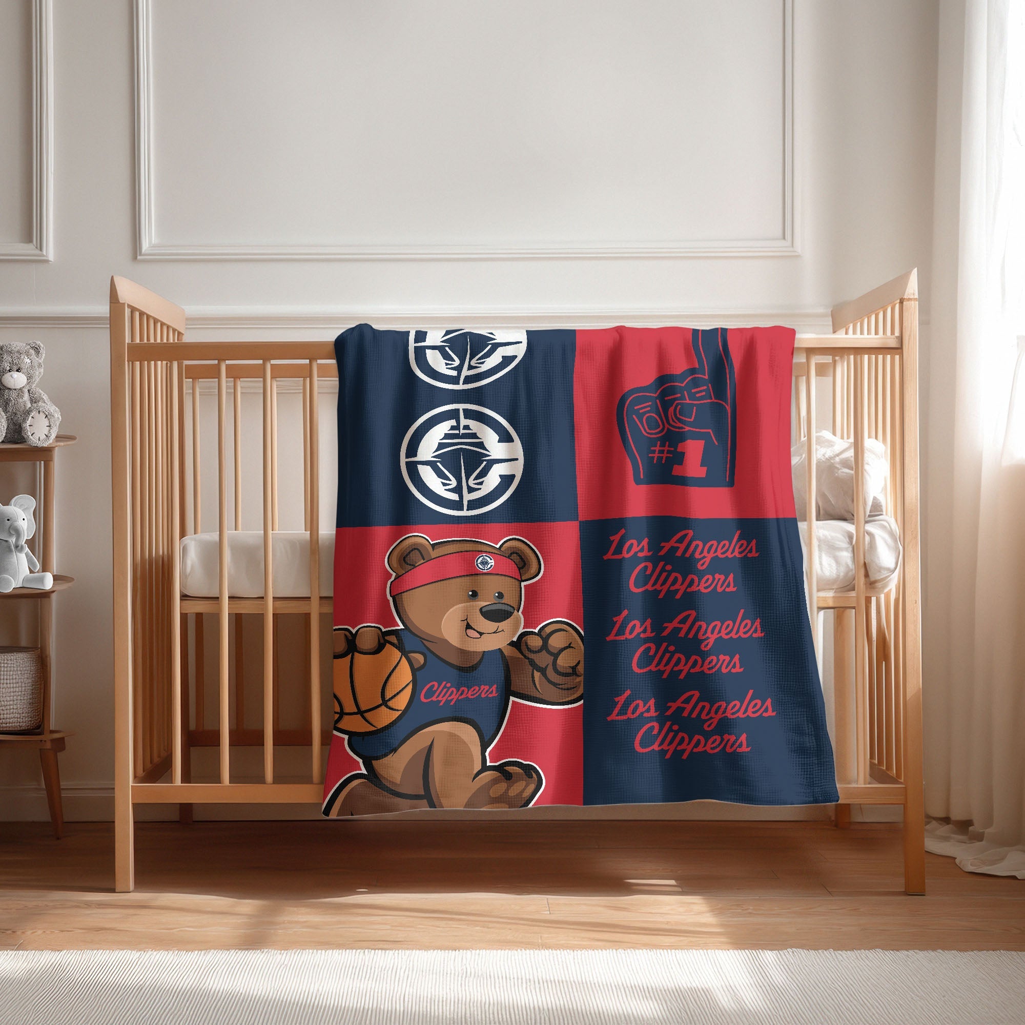 Los Angeles Clippers NBA Domino Swaddle Blanket 40x50 inches