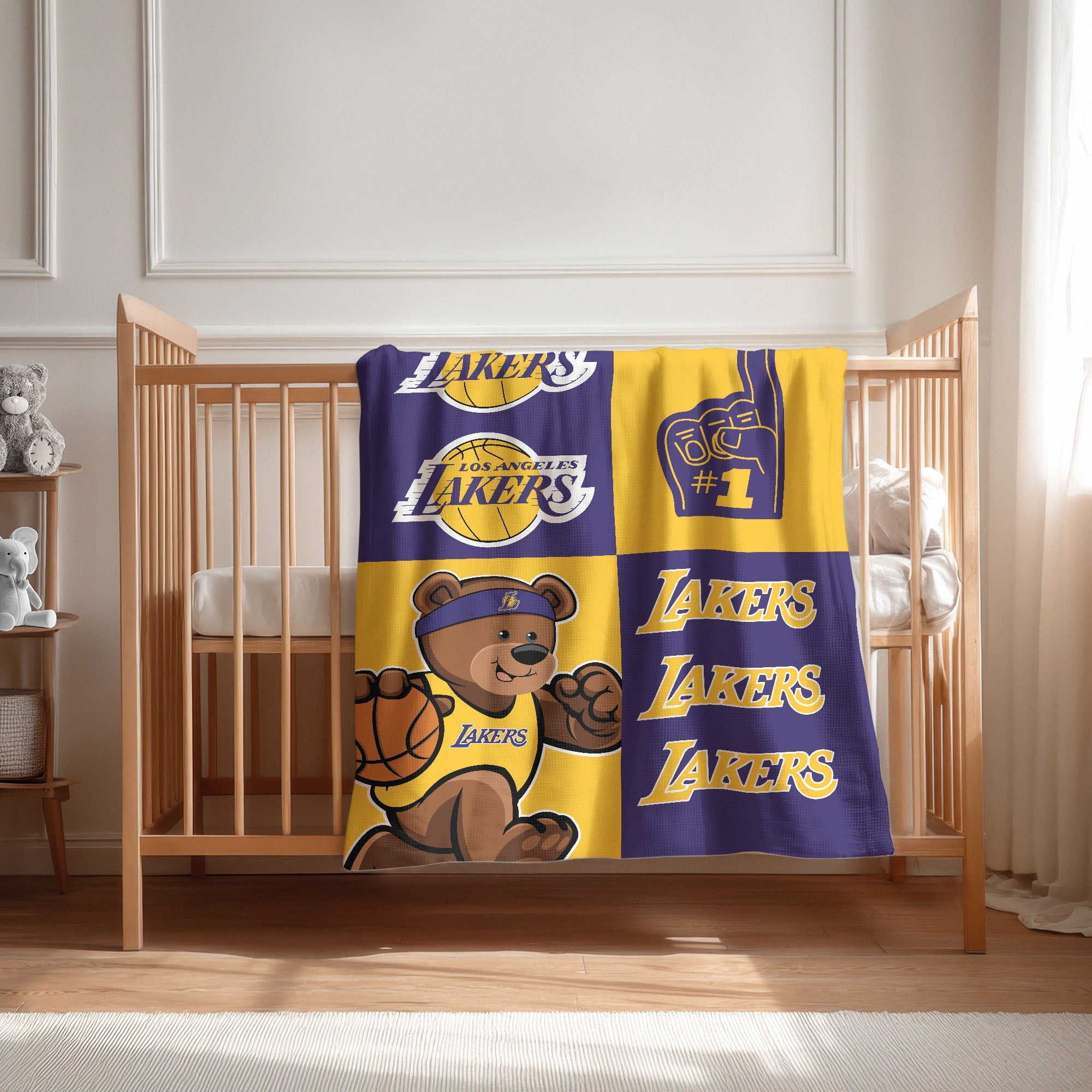 Los Angeles Lakers NBA Domino Swaddle Blanket 40x50 inches