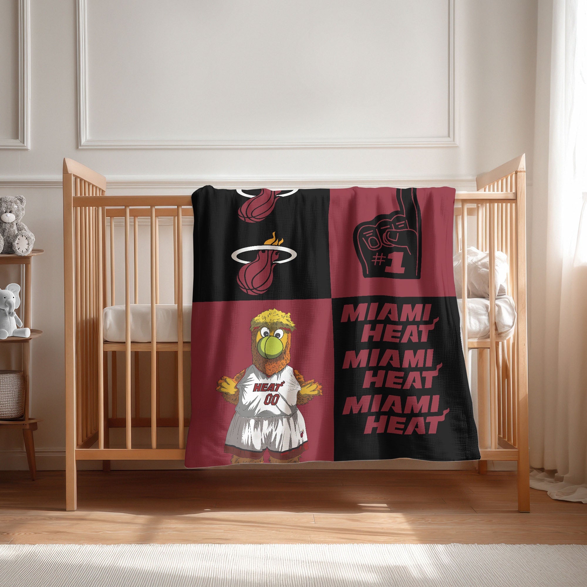 Miami Heat NBA Domino Swaddle Blanket 40x50 inches