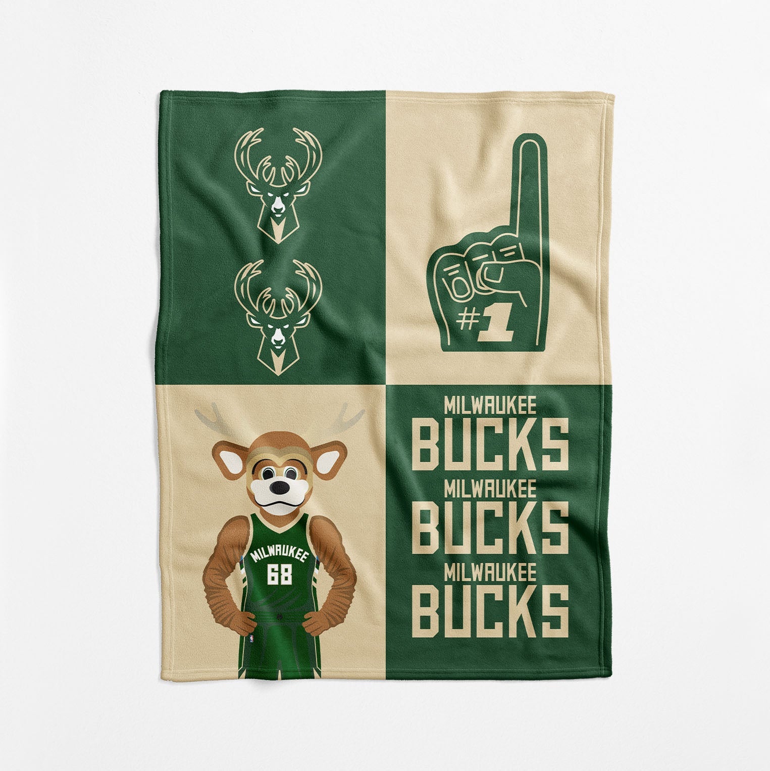 Milwaukee Bucks NBA Domino Swaddle Blanket 40x50 inches