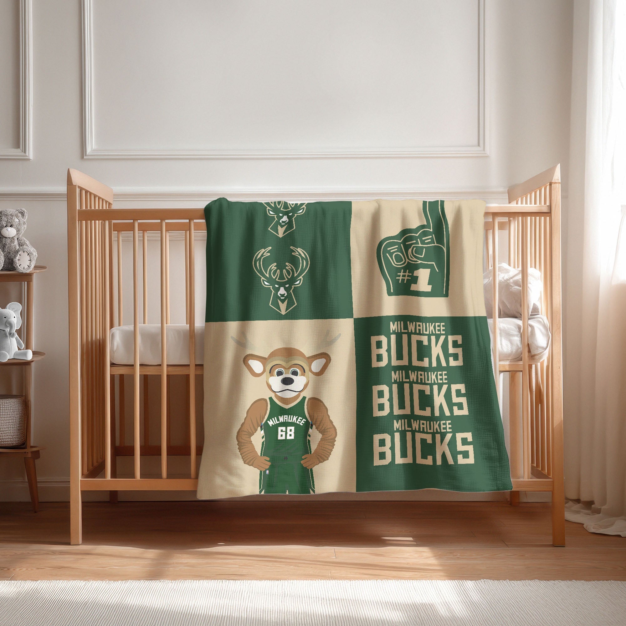 Milwaukee Bucks NBA Domino Swaddle Blanket 40x50 inches