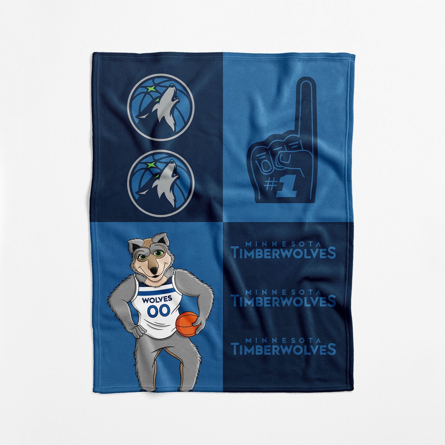 Minnesota Timberwolves NBA Domino Swaddle Blanket 40x50 inches