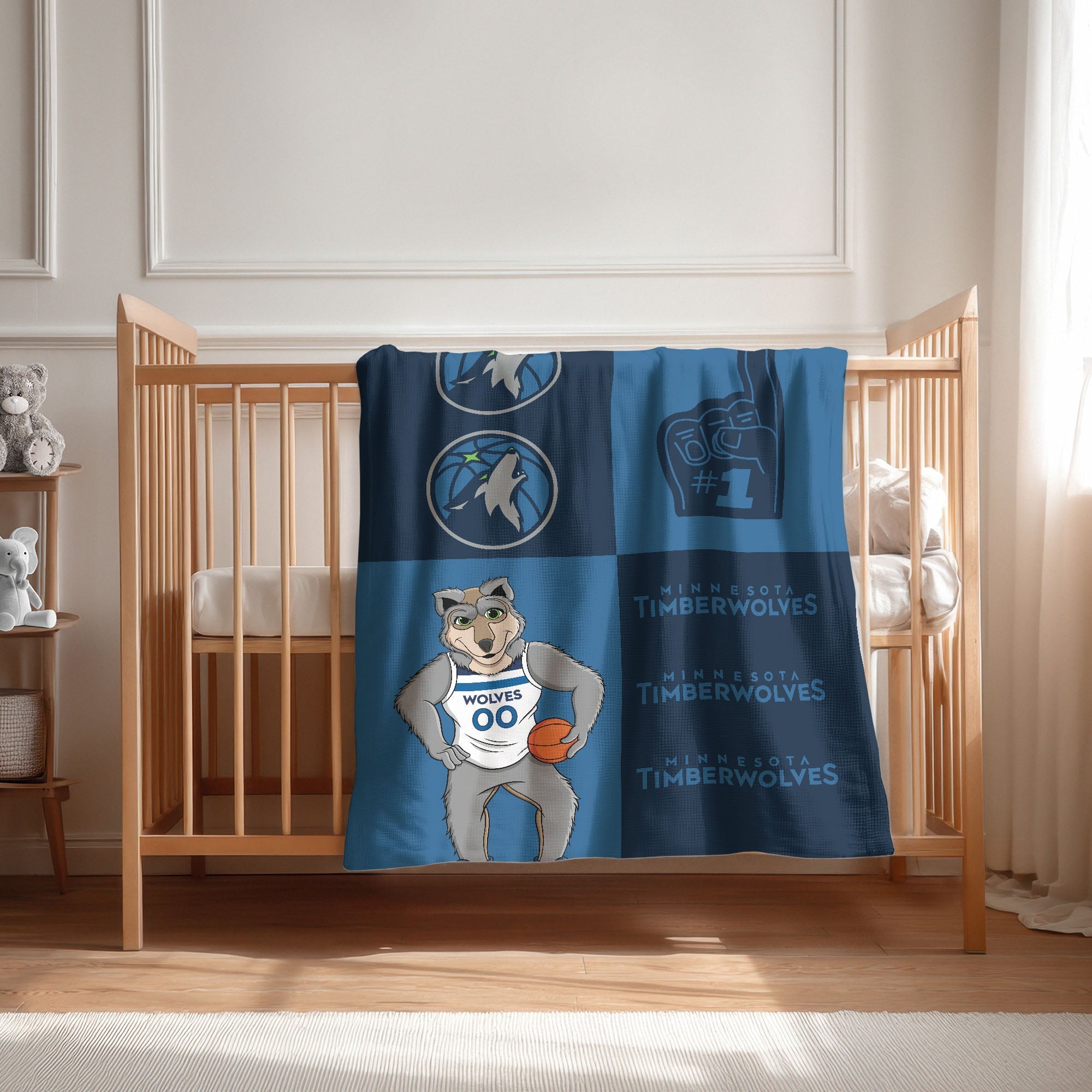 Minnesota Timberwolves NBA Domino Swaddle Blanket 40x50 inches