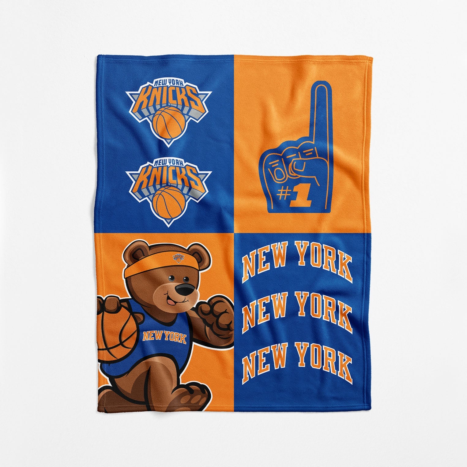 New York Knicks NBA Domino Swaddle Blanket 40x50 inches