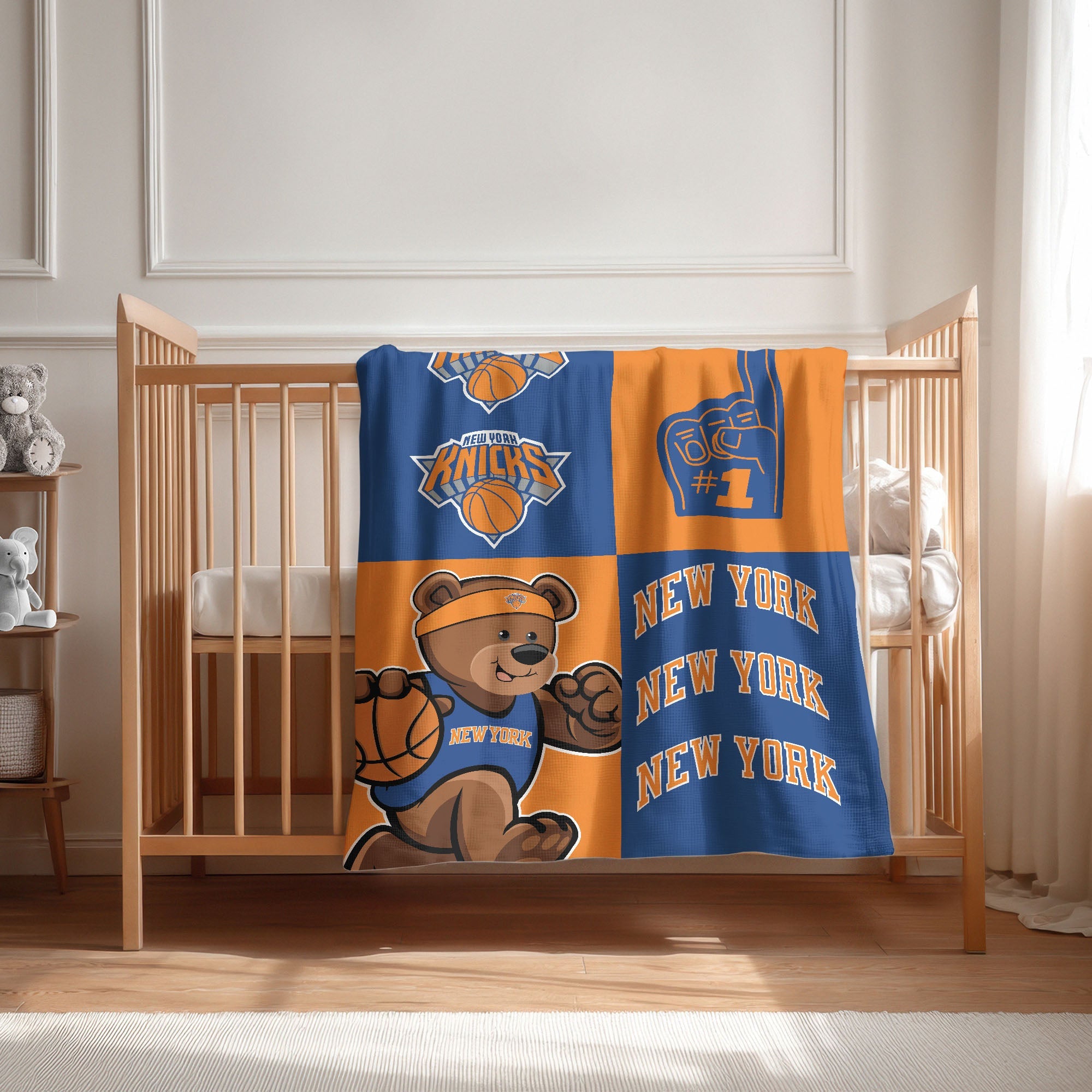 New York Knicks NBA Domino Swaddle Blanket 40x50 inches