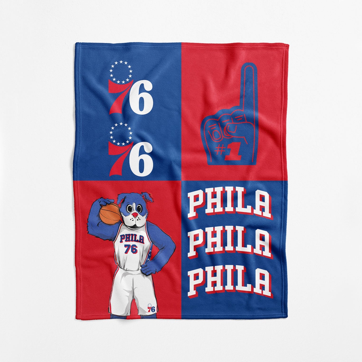 Philadelphia 76ers NBA Domino Swaddle Blanket 40x50 inches
