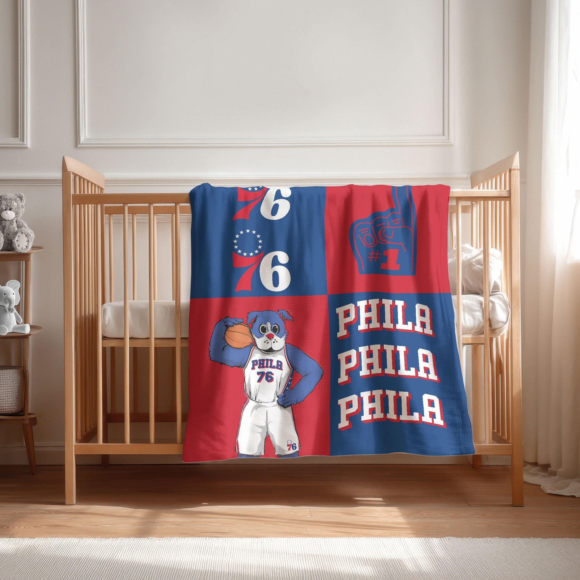 Philadelphia 76ers NBA Domino Swaddle Blanket 40x50 inches