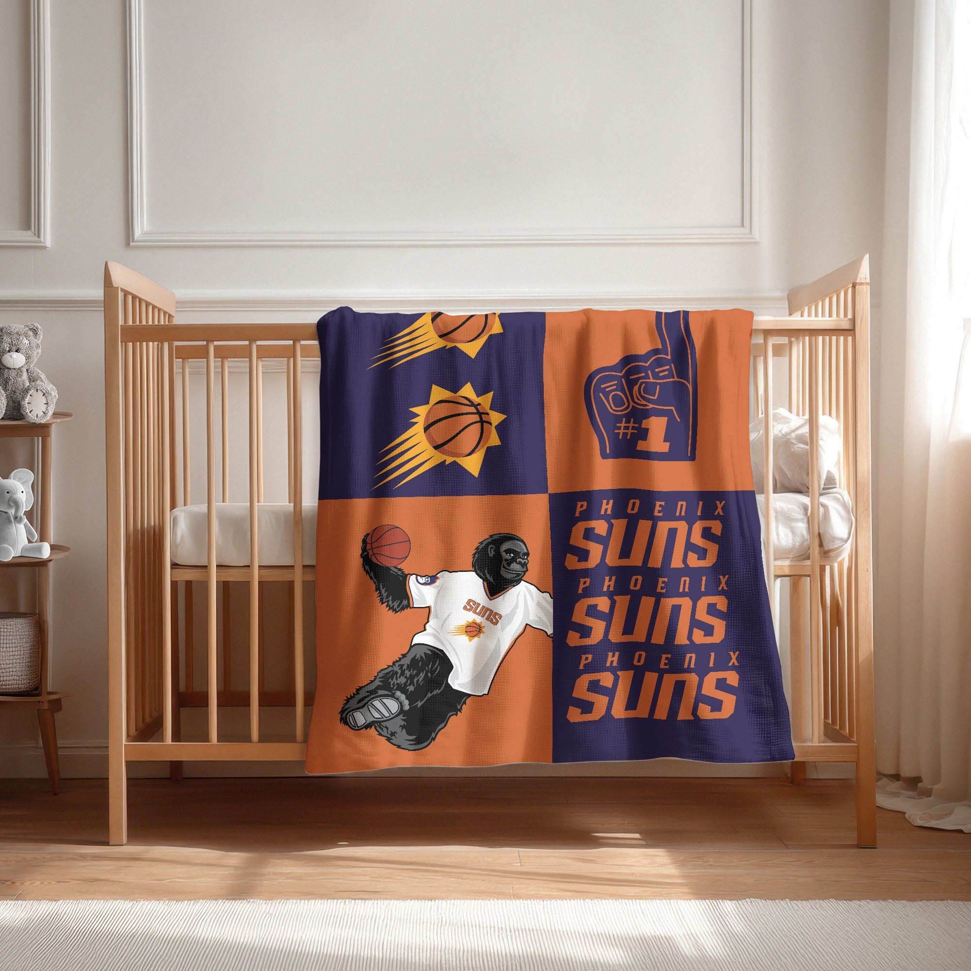 Phoenix Suns NBA Domino Swaddle Blanket 40x50 inches