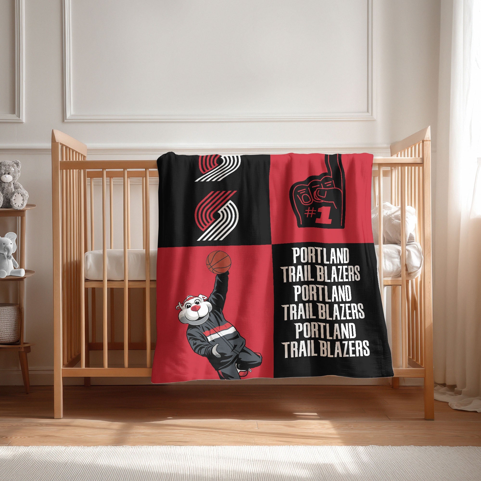 Portland Trail Blazers NBA Domino Swaddle Blanket 40x50 inches