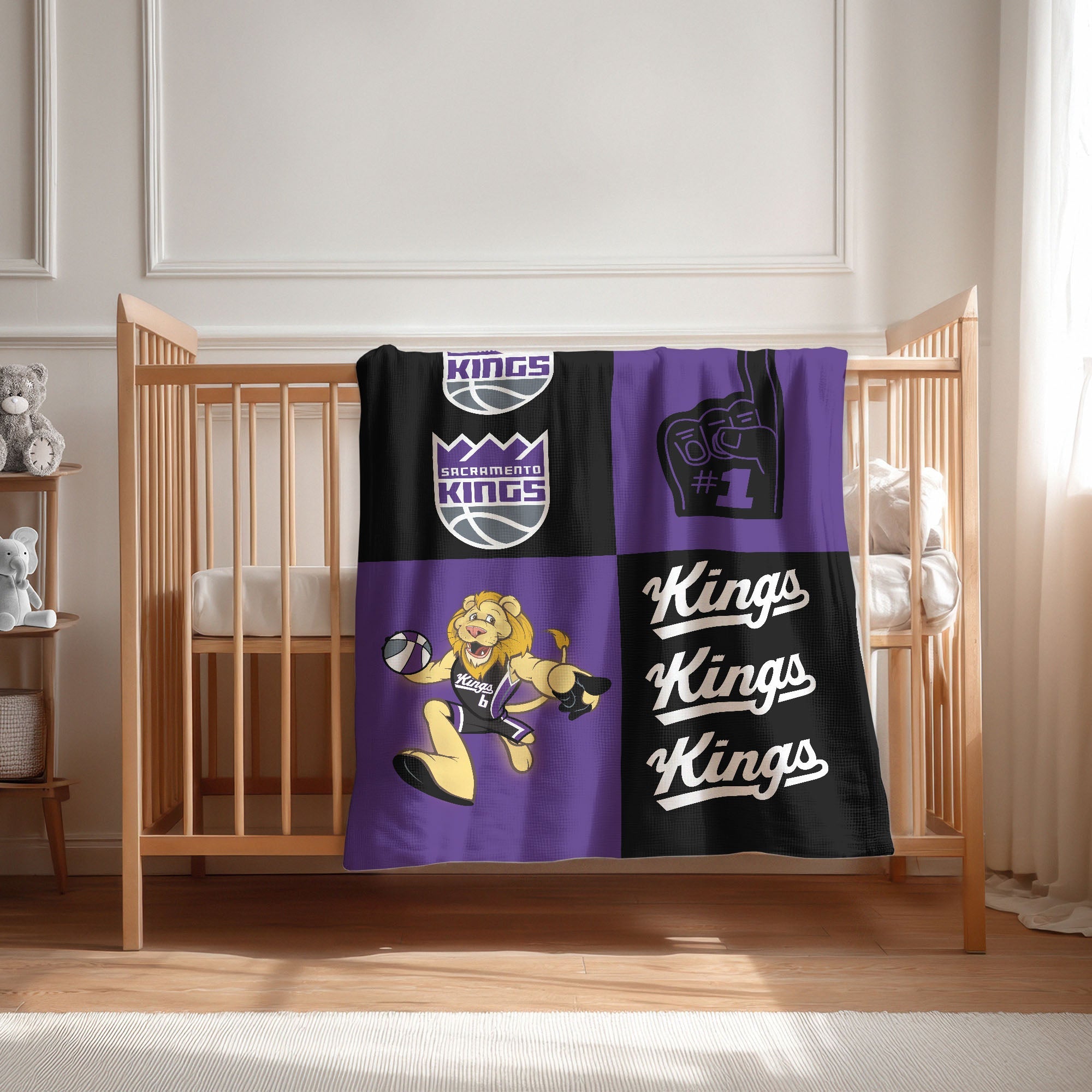 Sacramento Kings NBA Domino Swaddle Blanket 40x50 inches