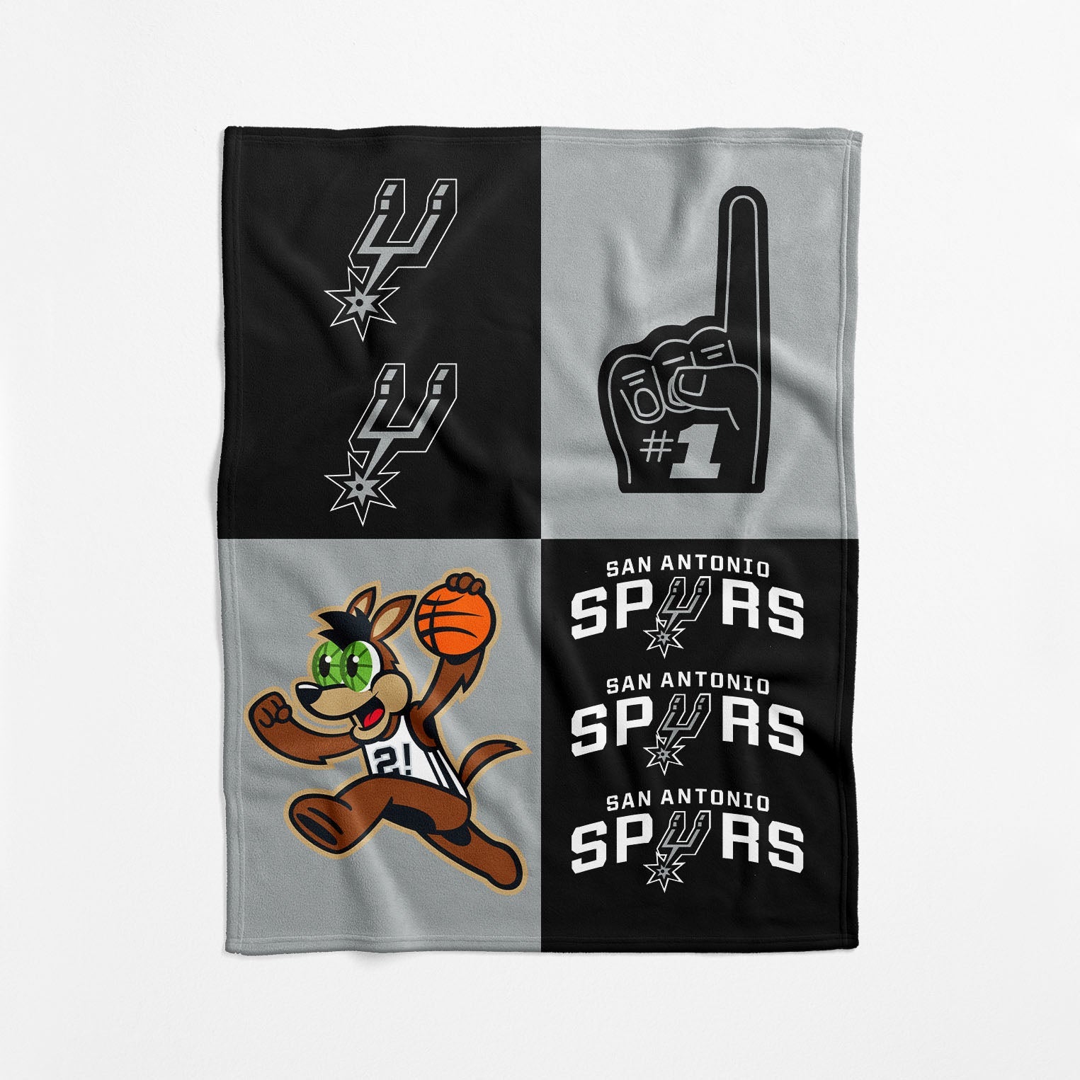 San Antonio Spurs NBA Domino Swaddle Blanket 40x50 inches