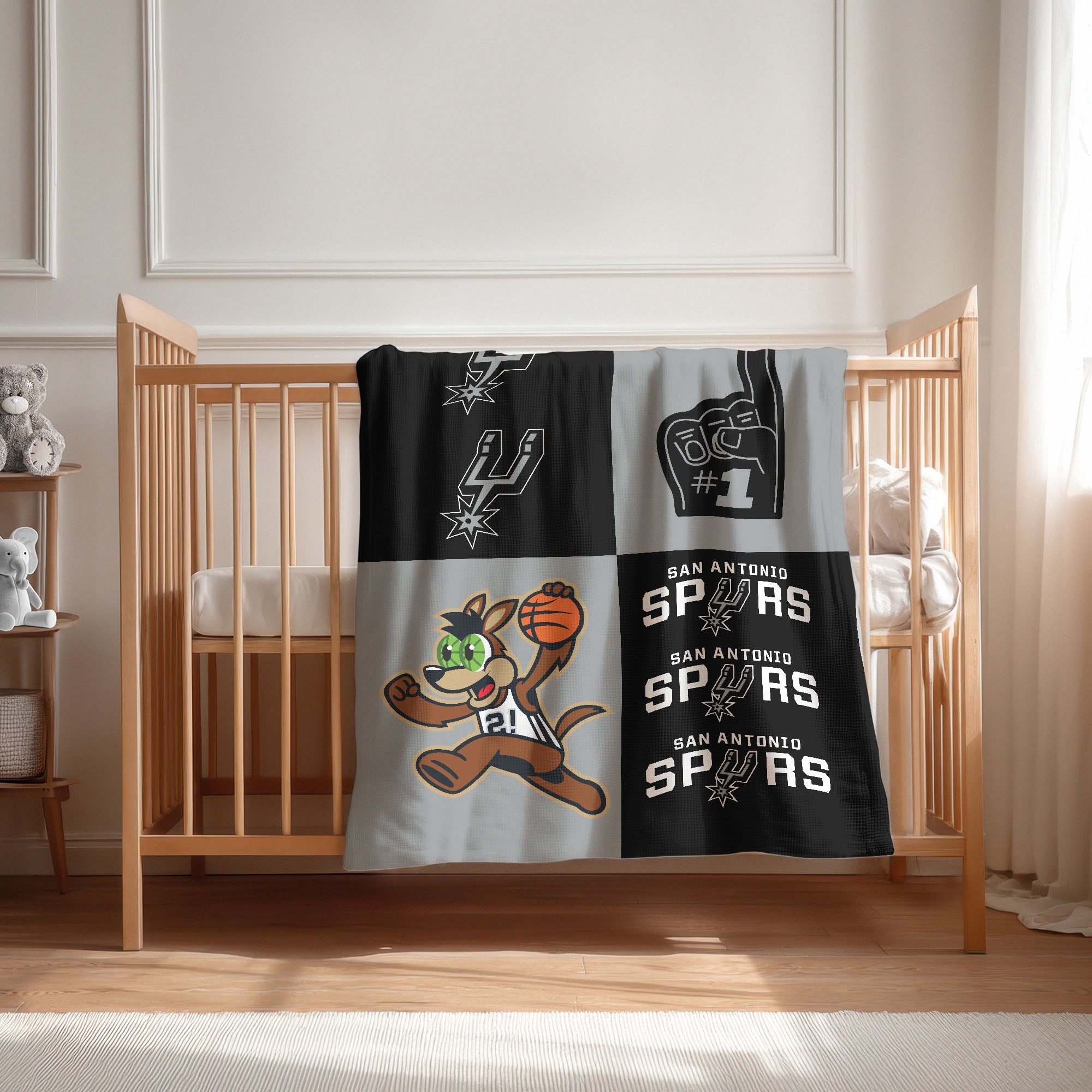 San Antonio Spurs NBA Domino Swaddle Blanket 40x50 inches
