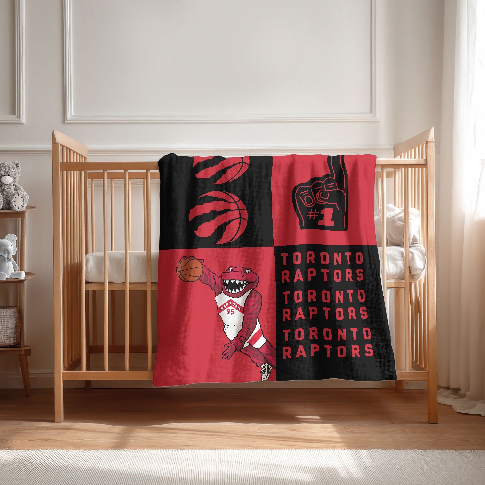 Toronto Raptors NBA Domino Swaddle Blanket 40x50 inches