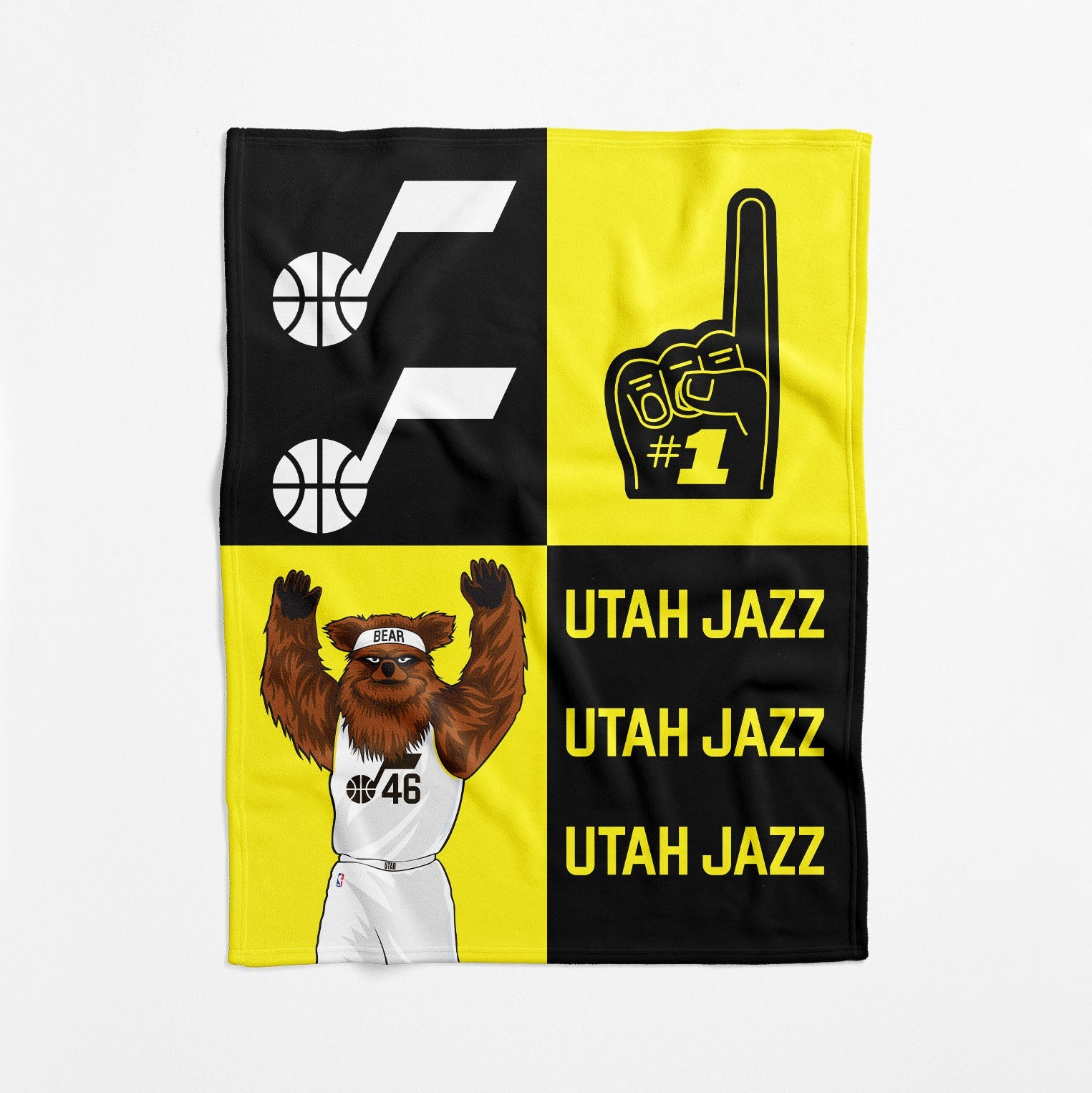 Utah Jazz NBA Domino Swaddle Blanket 40x50 inches