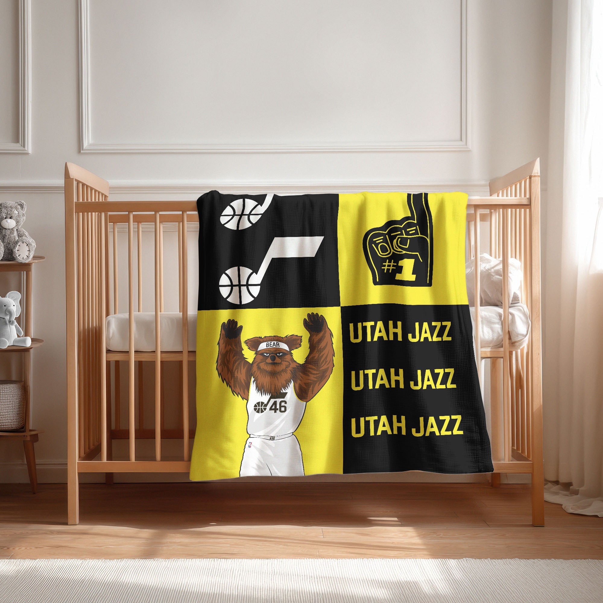 Utah Jazz NBA Domino Swaddle Blanket 40x50 inches