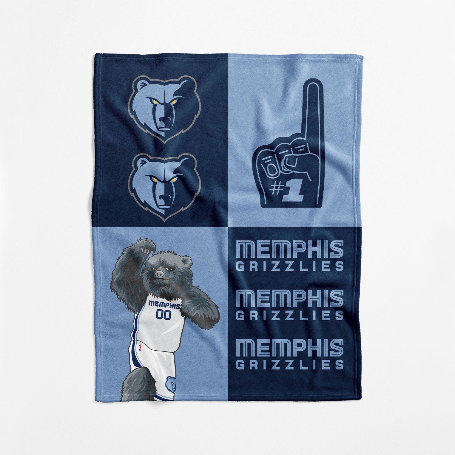 Memphis Grizzlies NBA Domino Swaddle Blanket 40x50 inches