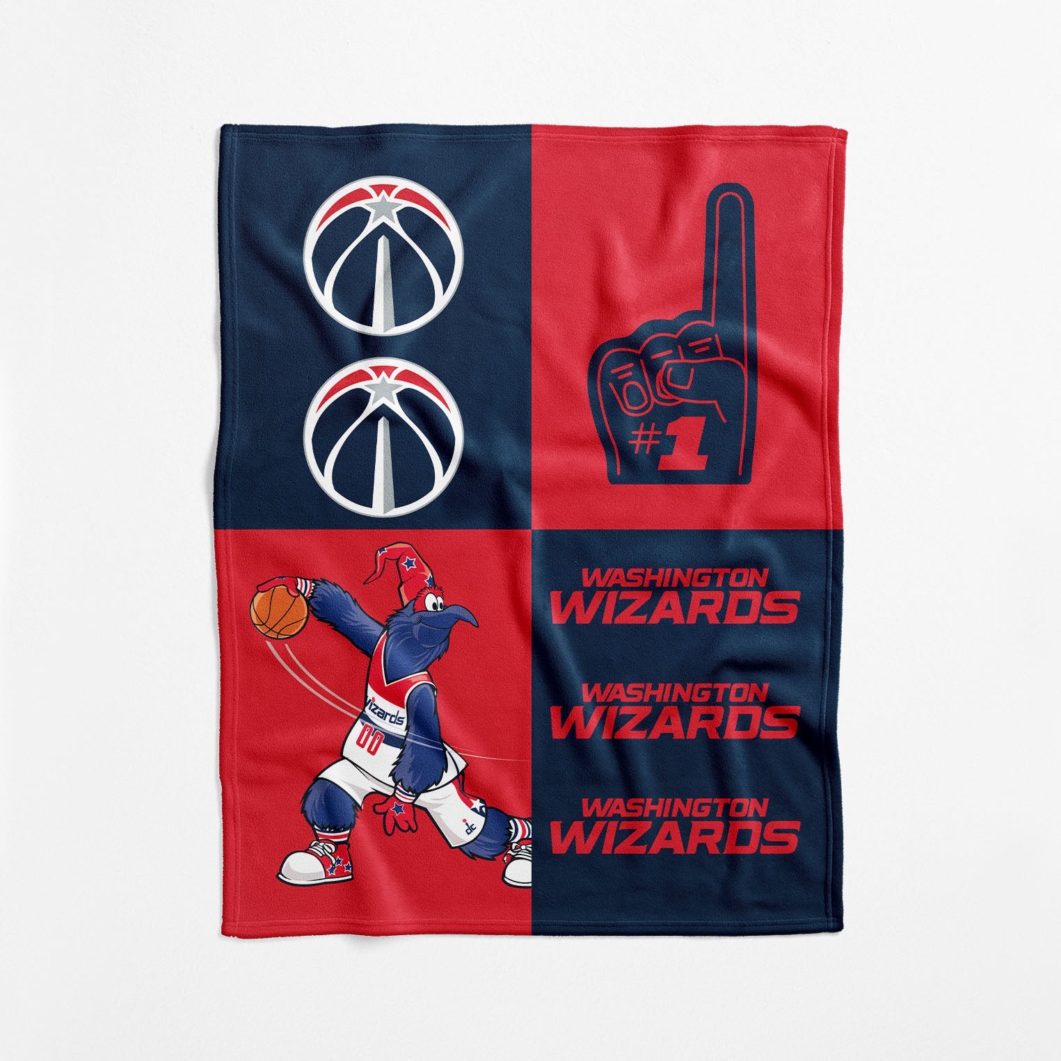 Washington Wizards NBA Domino Swaddle Blanket 40x50 inches