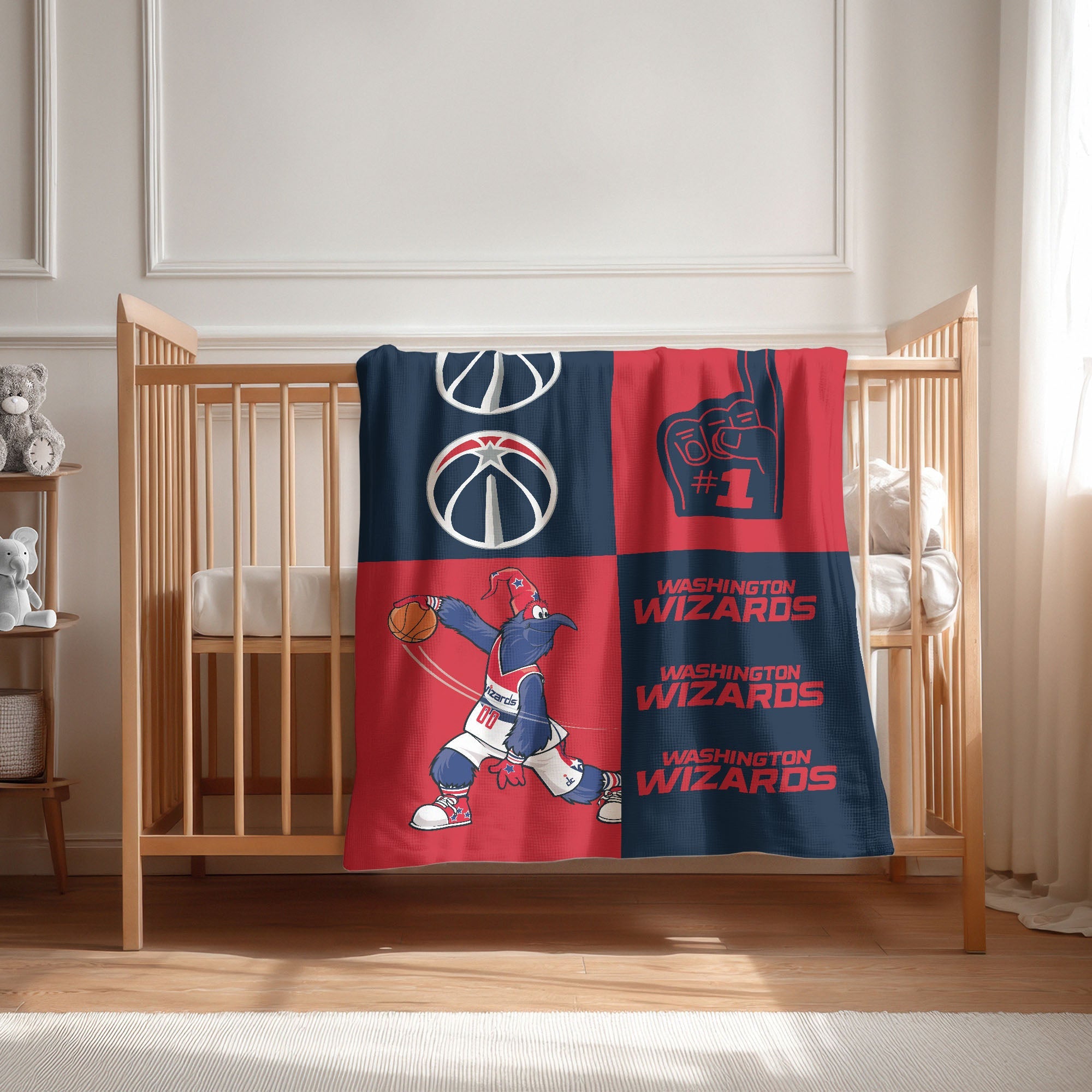 Washington Wizards NBA Domino Swaddle Blanket 40x50 inches