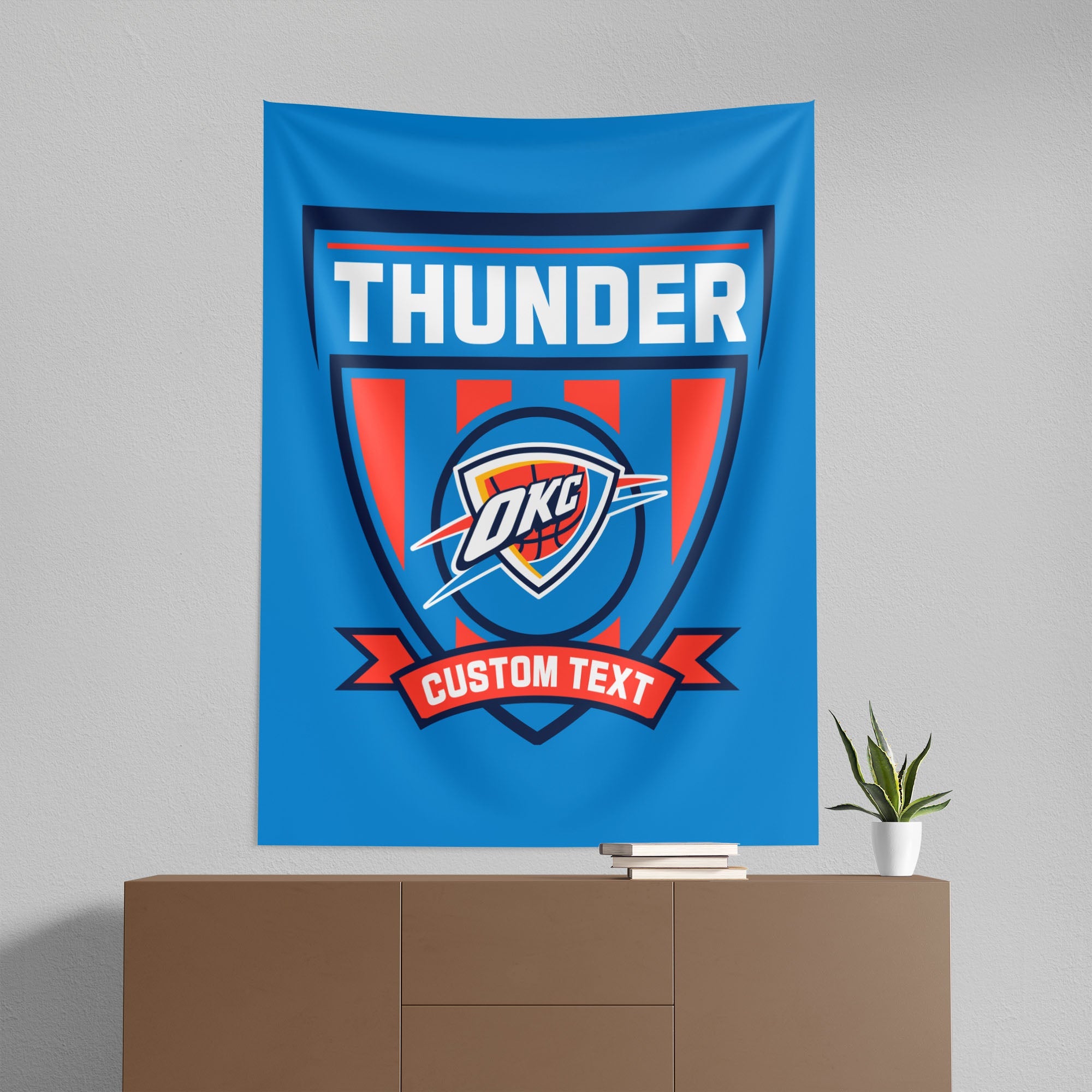 NBA Oklahoma City Thunder Allegiance Personalized Wall Hanging 50x60 Inches