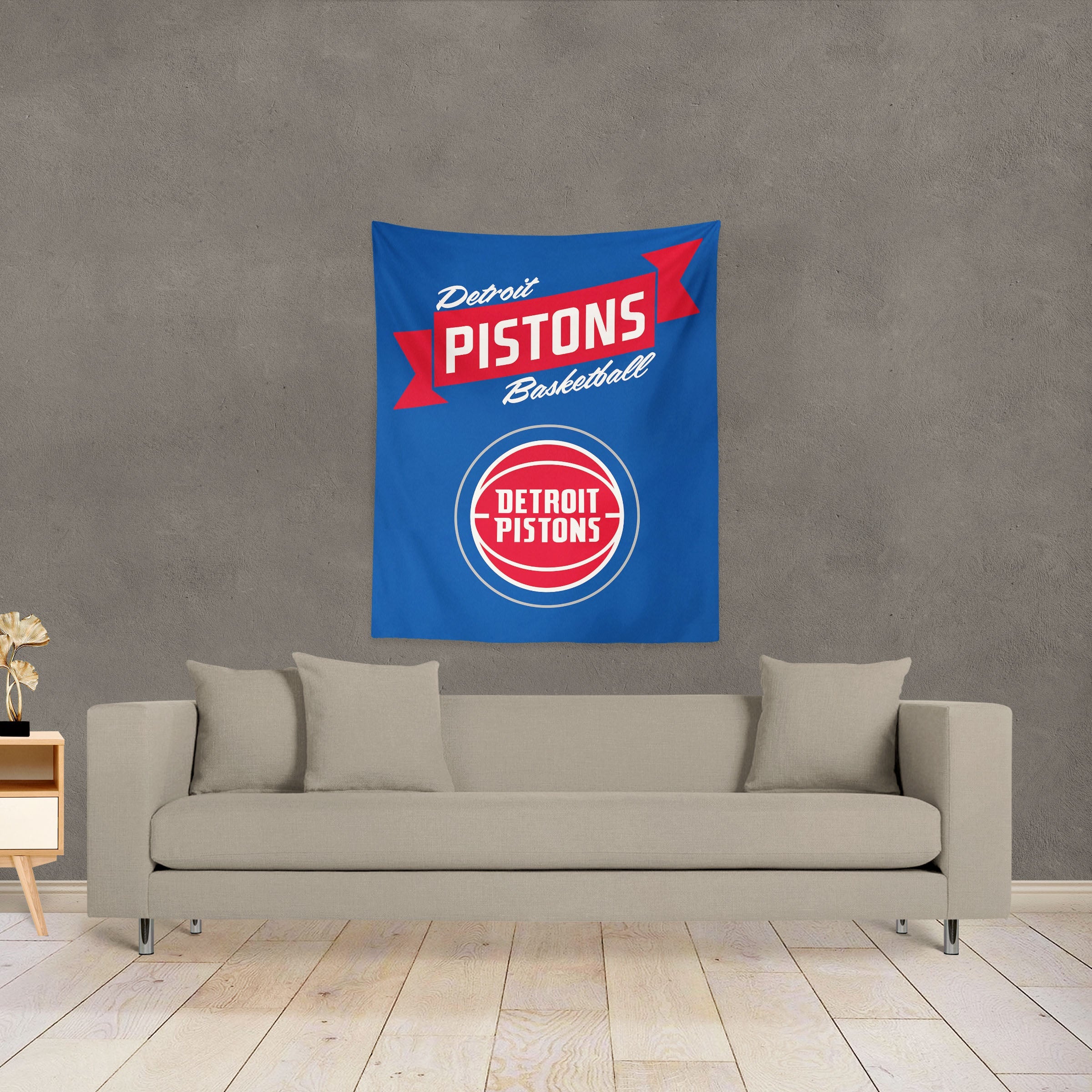 NBA Detroit Pistons Premium Wall Hanging 34 x 40 Inches