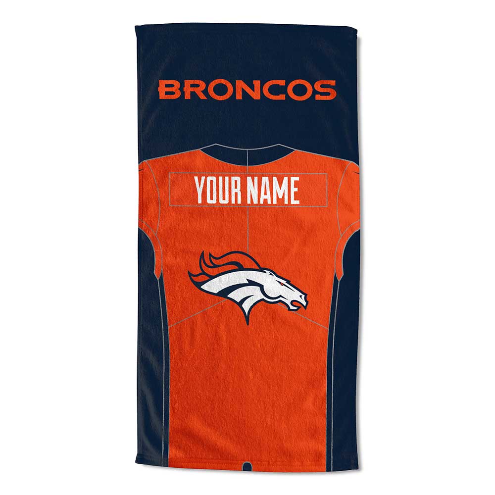 NFL Denver Broncos Jersey Personalized Beach Towel 30x60 Inches