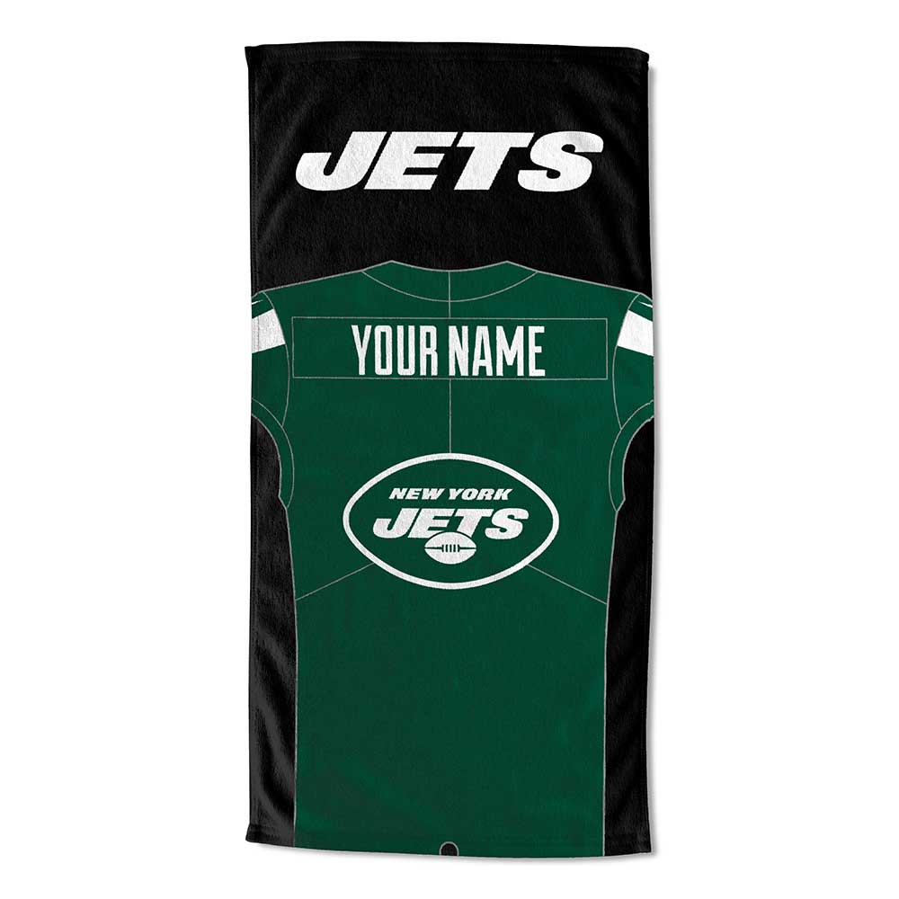 NFL New York Jets Jersey Personalized Beach Towel 30x60 Inches
