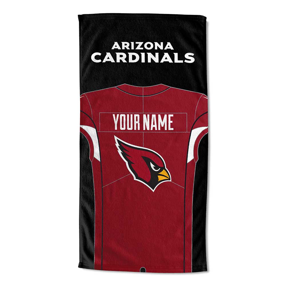 NFL Arizona Cardinals Jersey Personalized Beach Towel 30x60 Inches