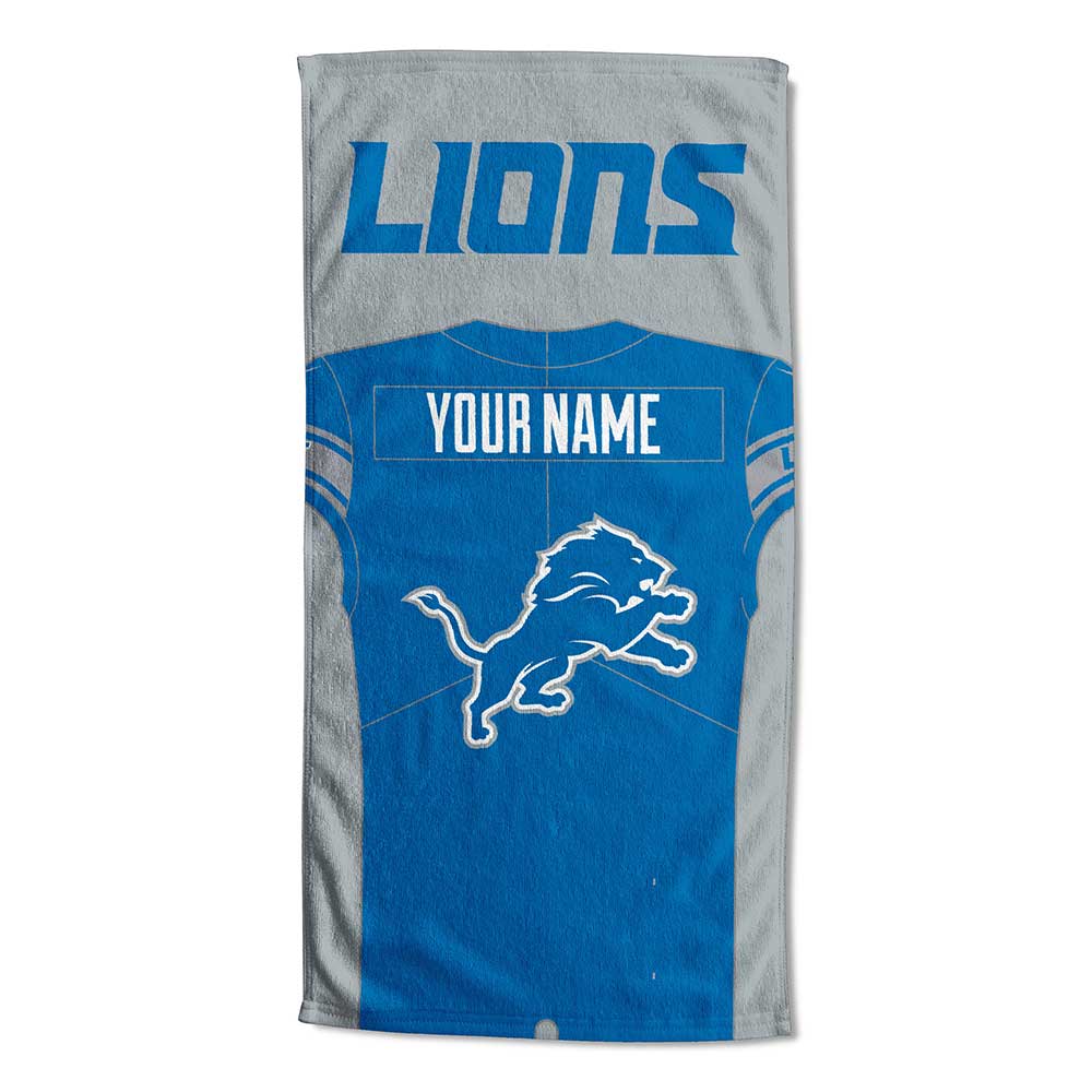 NFL Detroit Lions Jersey Personalized Beach Towel 30x60 Inches