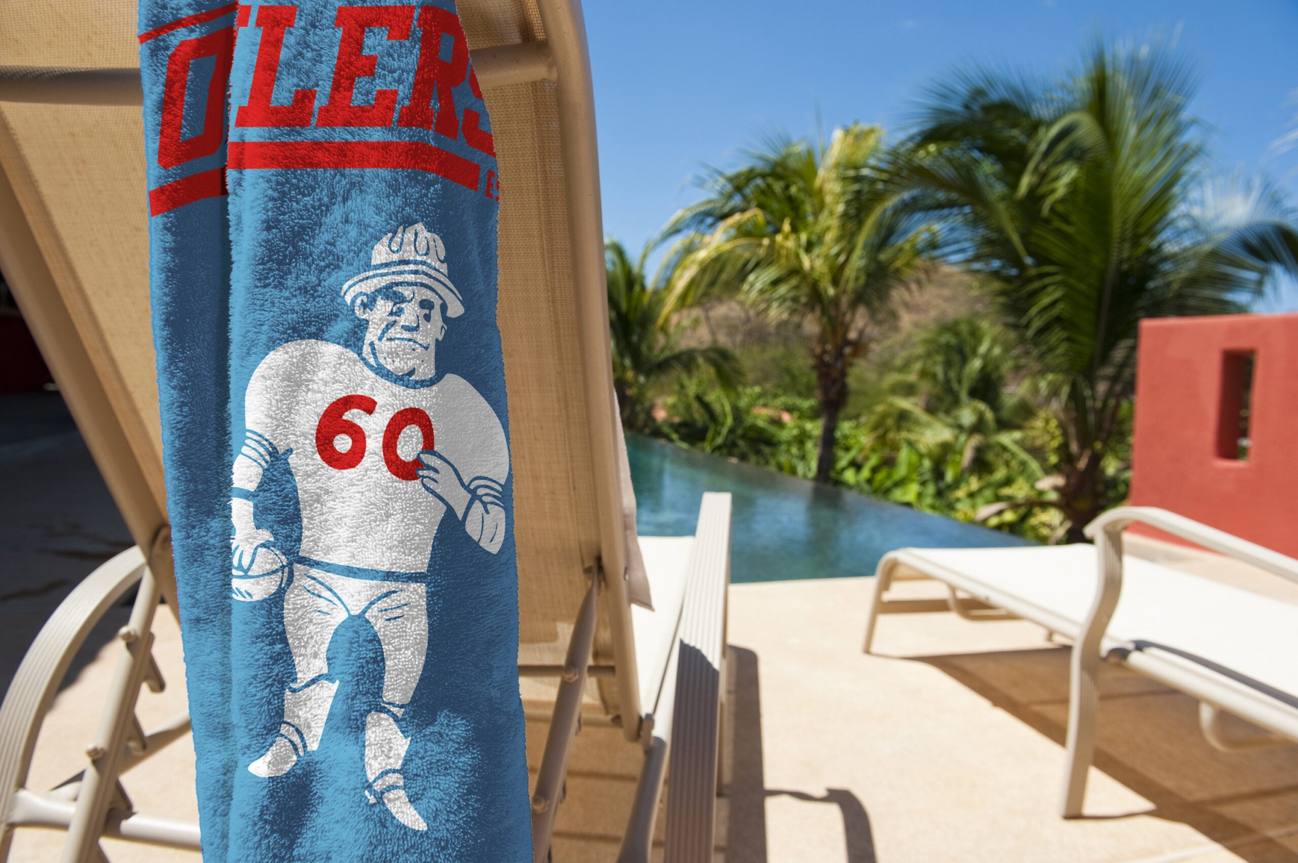 NFL Houston Oilers 40 Yard Dash Legacy Beach Towel 30x60 Inches