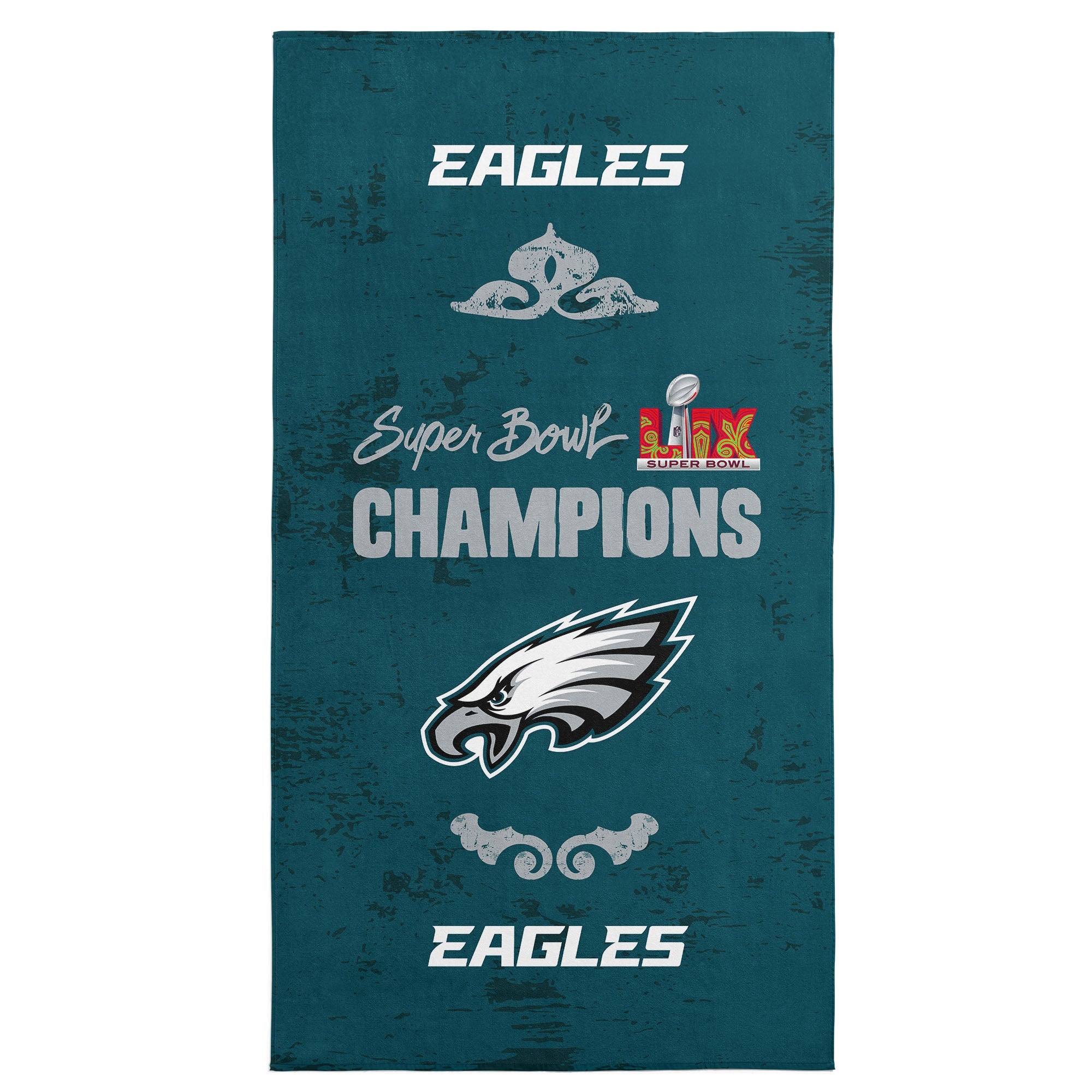 Philadelphia Eagles NFL 2025 Super Bowl LIX Gumbo Beach Towel 30X60 Inches
