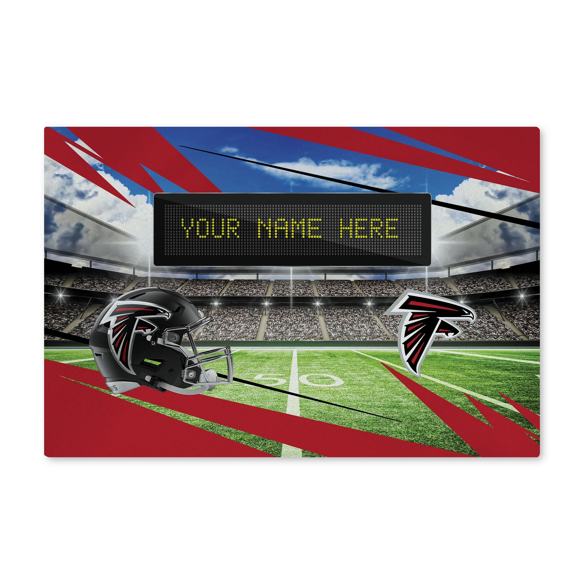 NFL Atlanta Falcons Scoreboard Personalized Washable Rug 20x32 Inches