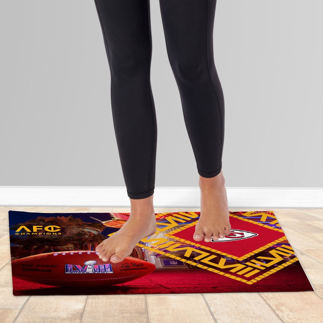 NFL Super Bowl 58 Kansas City Chiefs Arrival Participant Washable Rug 32 x 62 Inches