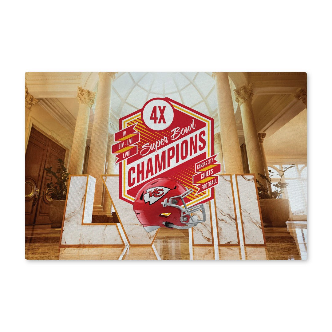 NFL Super Bowl 58 Kansas City Chiefs Re Take Multi Champs Washable Rug 32 x 62 Inches