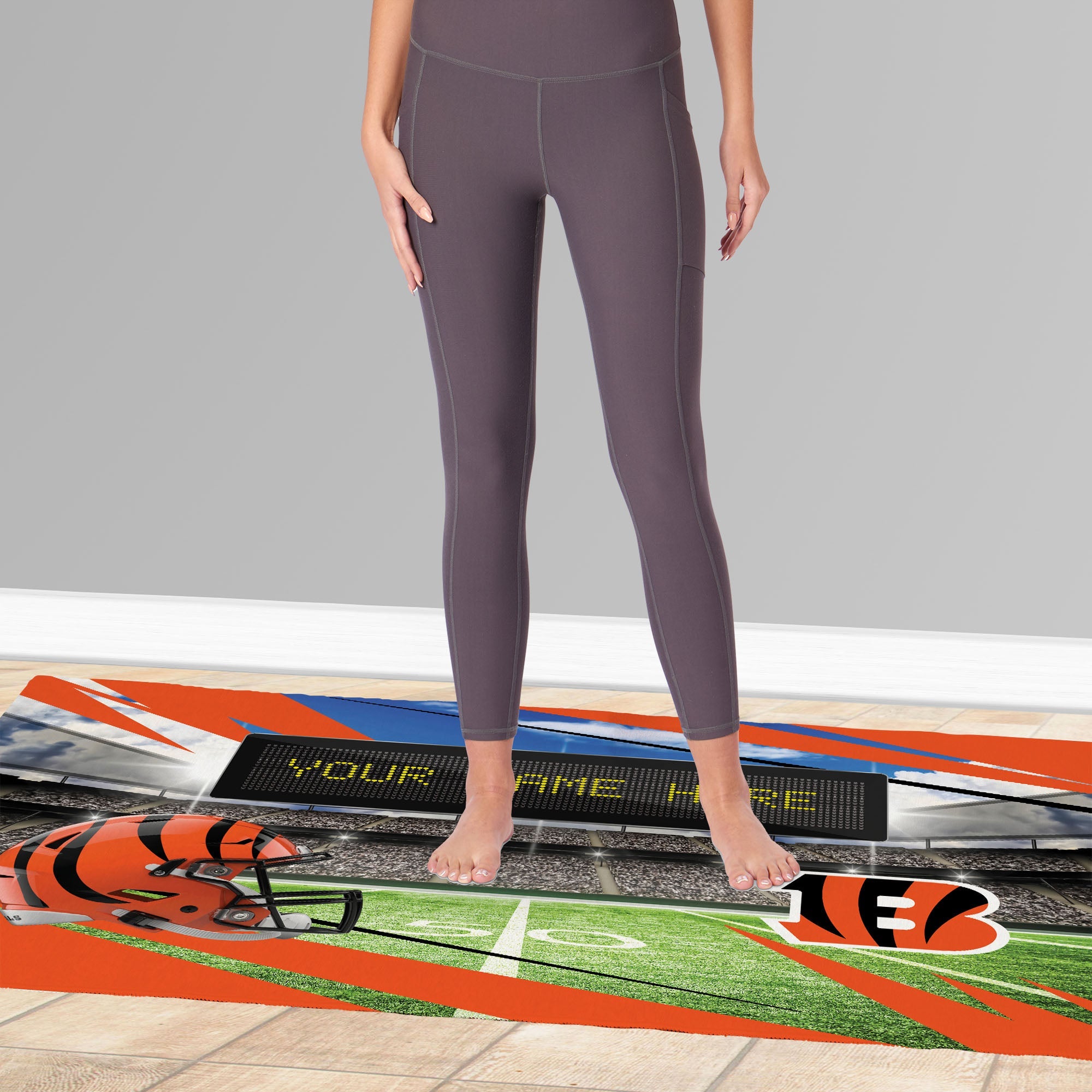 NFL Cincinnati Bengals Scoreboard Personalized Washable Rug 32x62 Inches