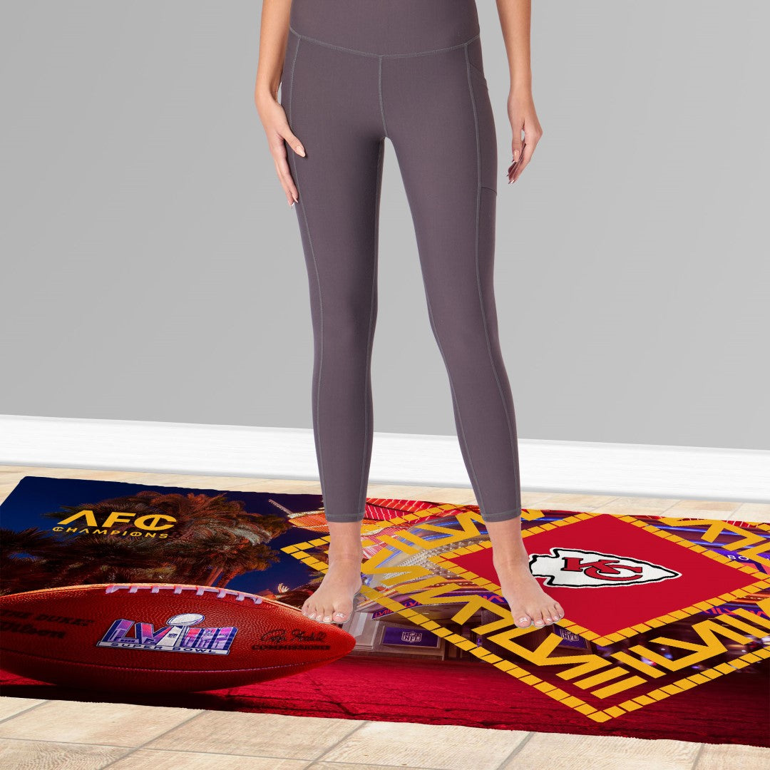 NFL Super Bowl 58 Kansas City Chiefs Arrival Participant Washable Rug 20 x 32 Inches