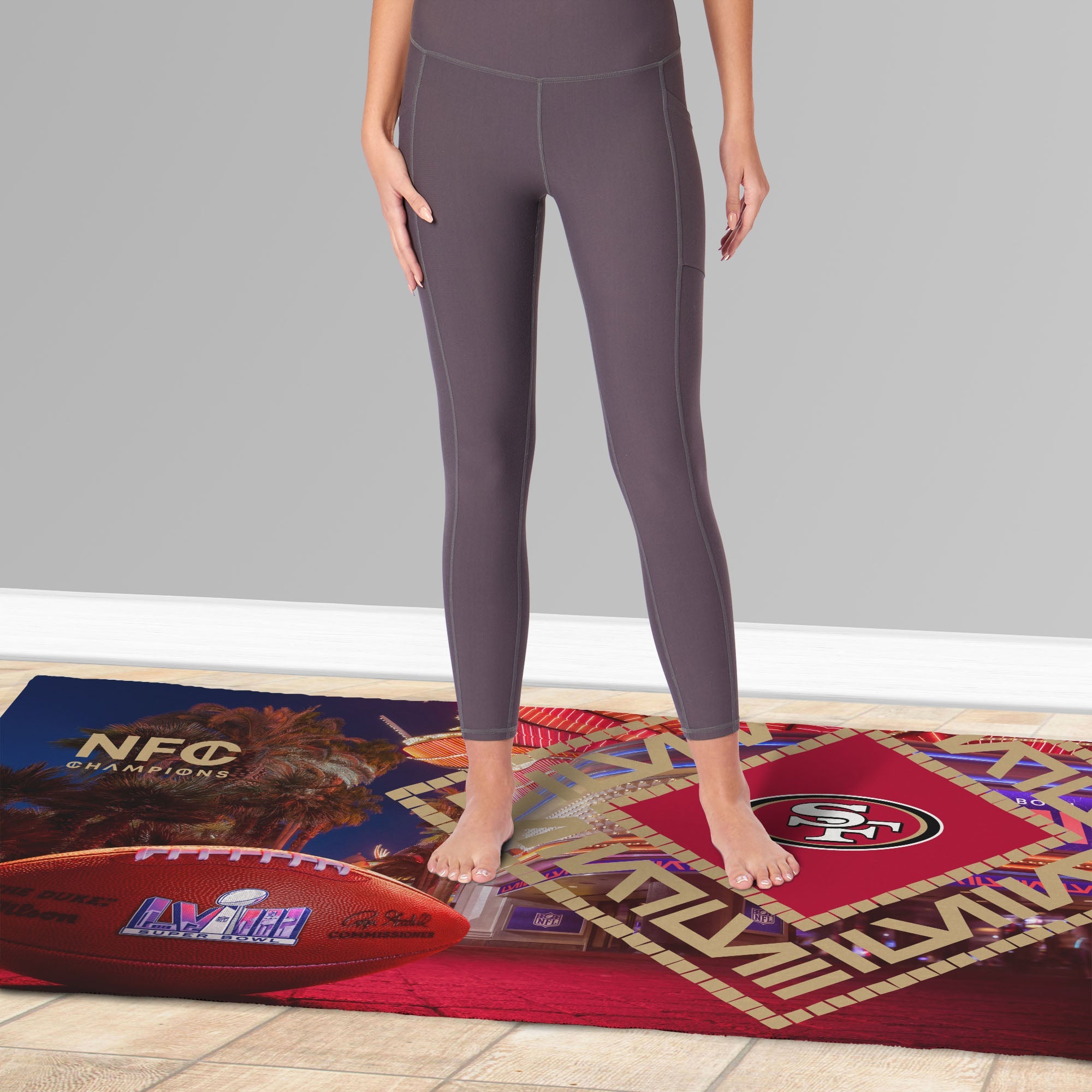 NFL Super Bowl 58 San Francisco 49ers Arrival Participant Washable Rug 20 x 32 Inches