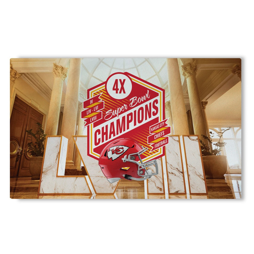 NFL Super Bowl 58 Kansas City Chiefs Re Take Multi Champs Washable Rug 20 x 32 Inches