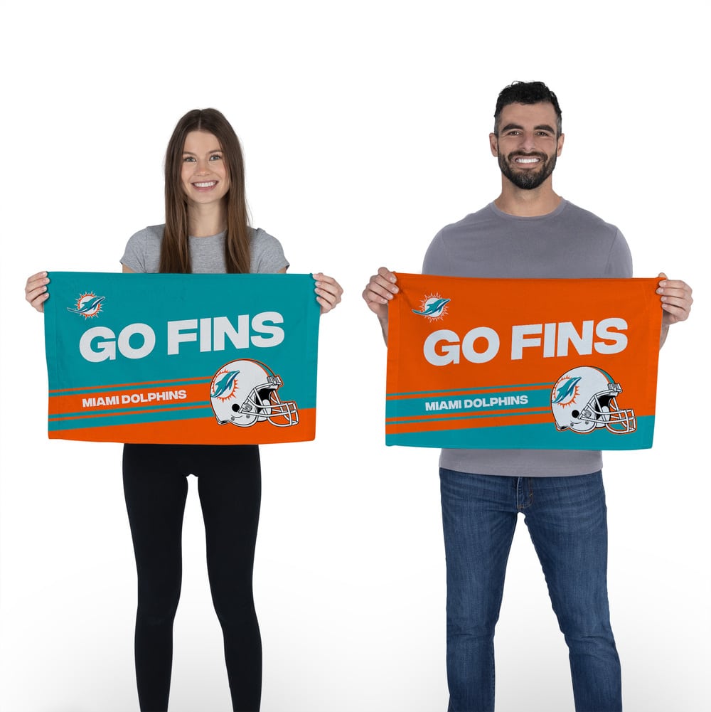 NFL Miami Dolphins Play Action Fan Towel 2 Pack 16 x 25 Inches