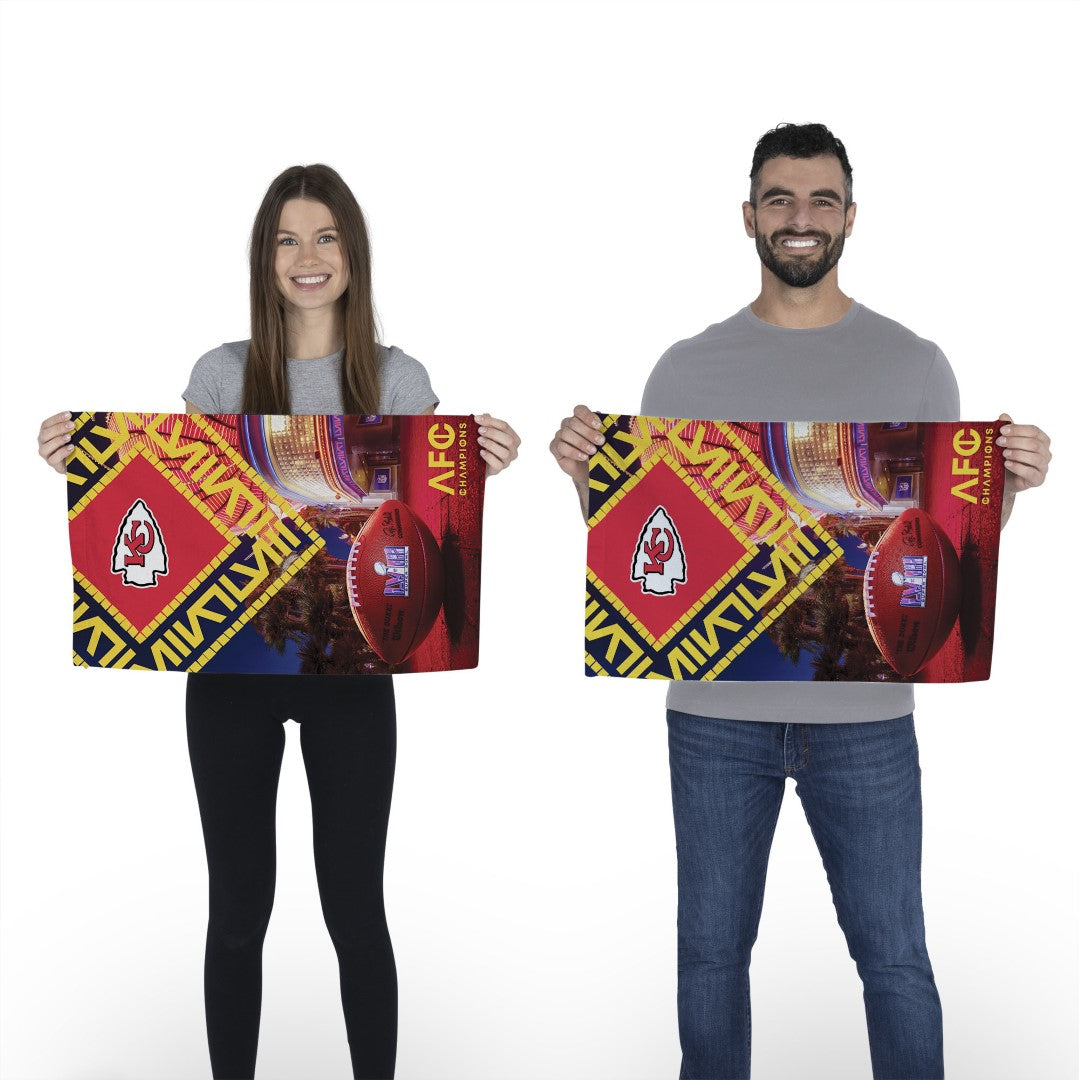 NFL Super Bowl 58 Kansas City Chiefs Arrival Participant Fan Towel 2 Pack 16 x 25 Inches