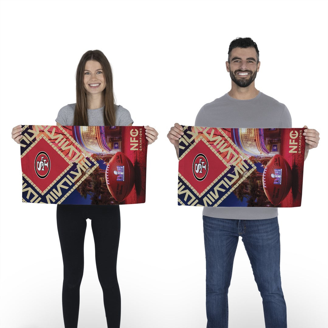 NFL Super Bowl 58 San Francisco 49ers Arrival Participant Fan Towel 2 Pack 16 x 25 Inches