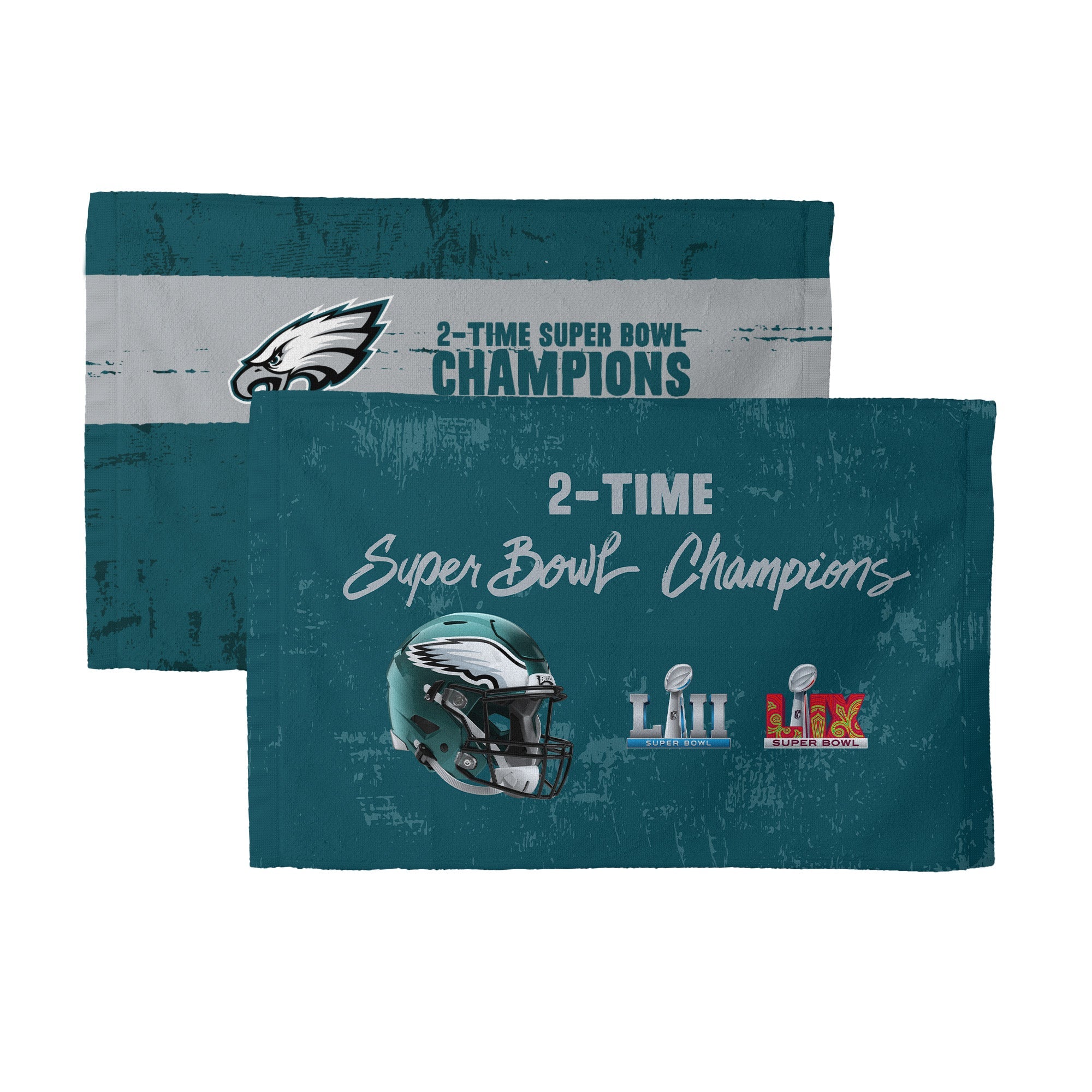 Philadelphia Eagles NFL 2025 Super Bowl LIX Multi Champ Conquerors Fan Towel 2 Pack 16X25 Inches