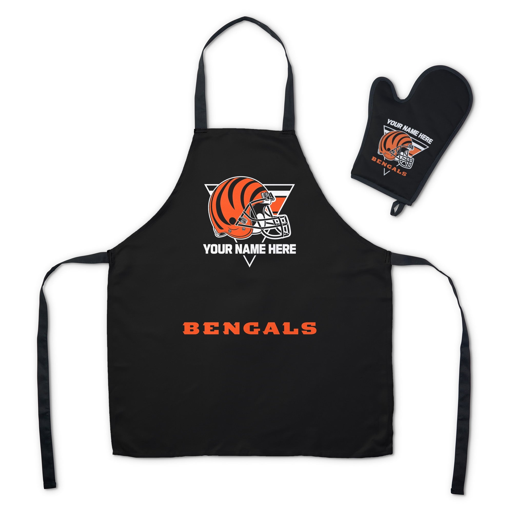 NFL Cincinnati Bengals Personalized Apron BBQ Mitt Set